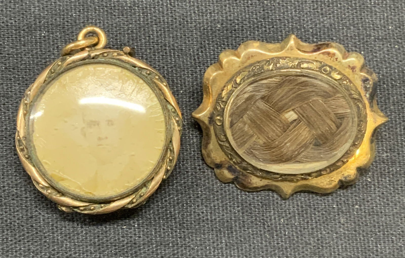 Lot 2 Antique Gold Pl Victorian Mourning Jewelry (1 of 6)