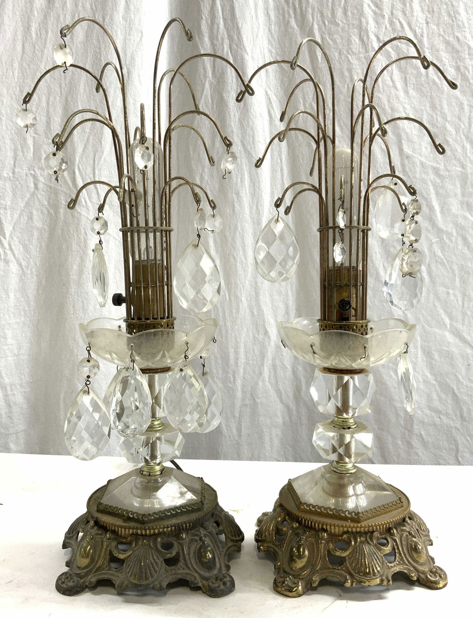 Pr Hollywood Regency Waterfall Table Lamps (1 of 7)