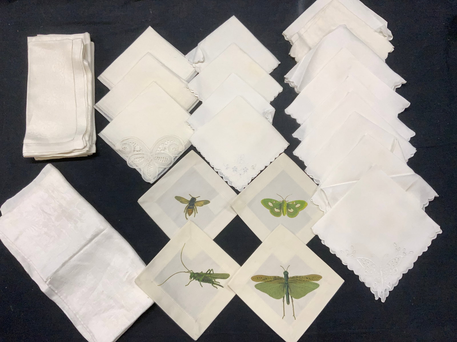 Lrg Lot Table Napkins, New/Vtg, Cotton/ Linen (1 of 10)