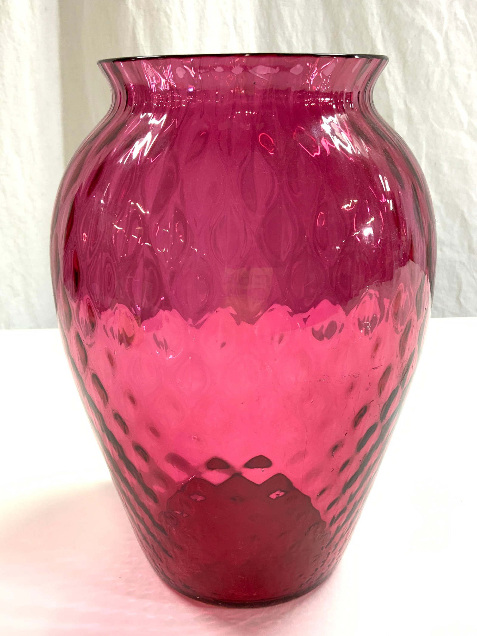 Cranberry Glass Art Glass Vase Vessel (1 of 6)