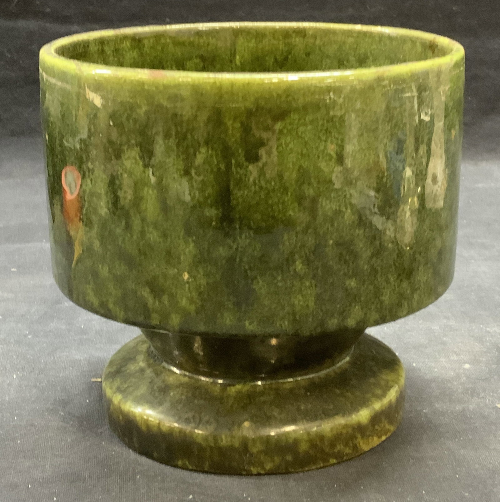 Vintage Green Ceramic Footed Planter (1 of 6)