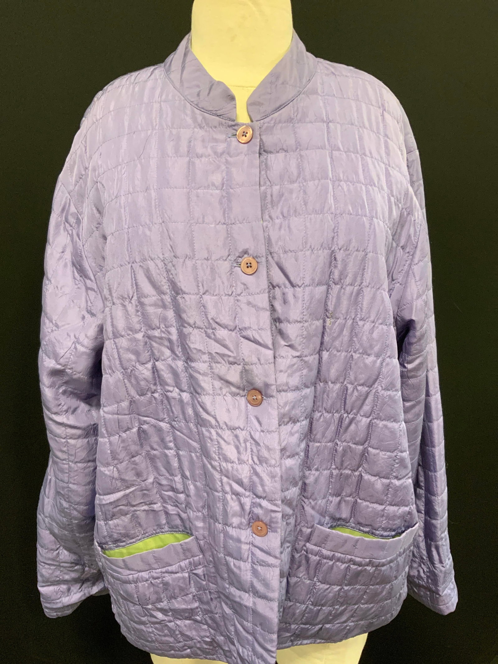 Patchington Violet Silk Quilted Cocktail Jacket (1 of 7)