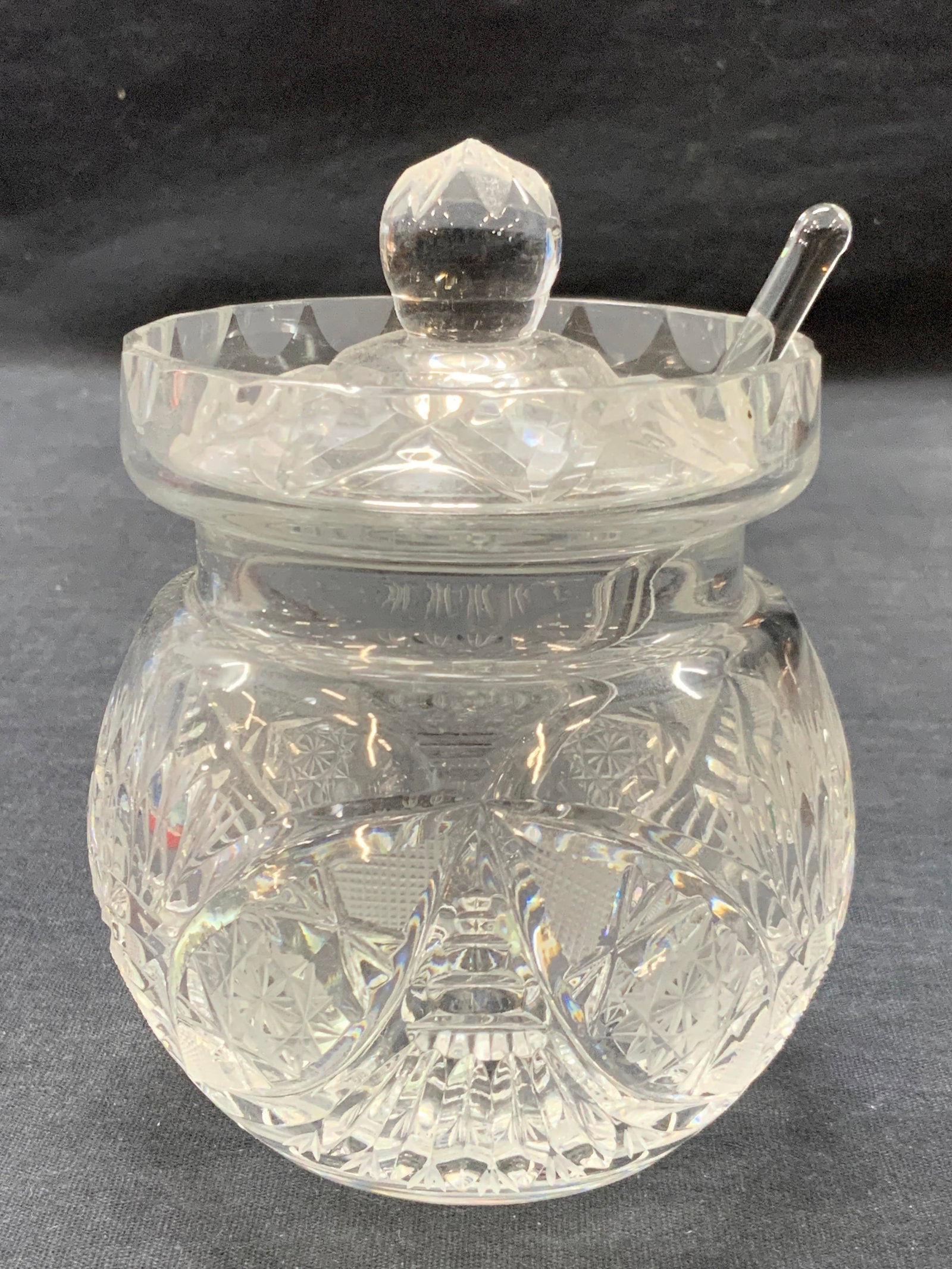 Cut Crystal Vessel W Spoon (1 of 6)