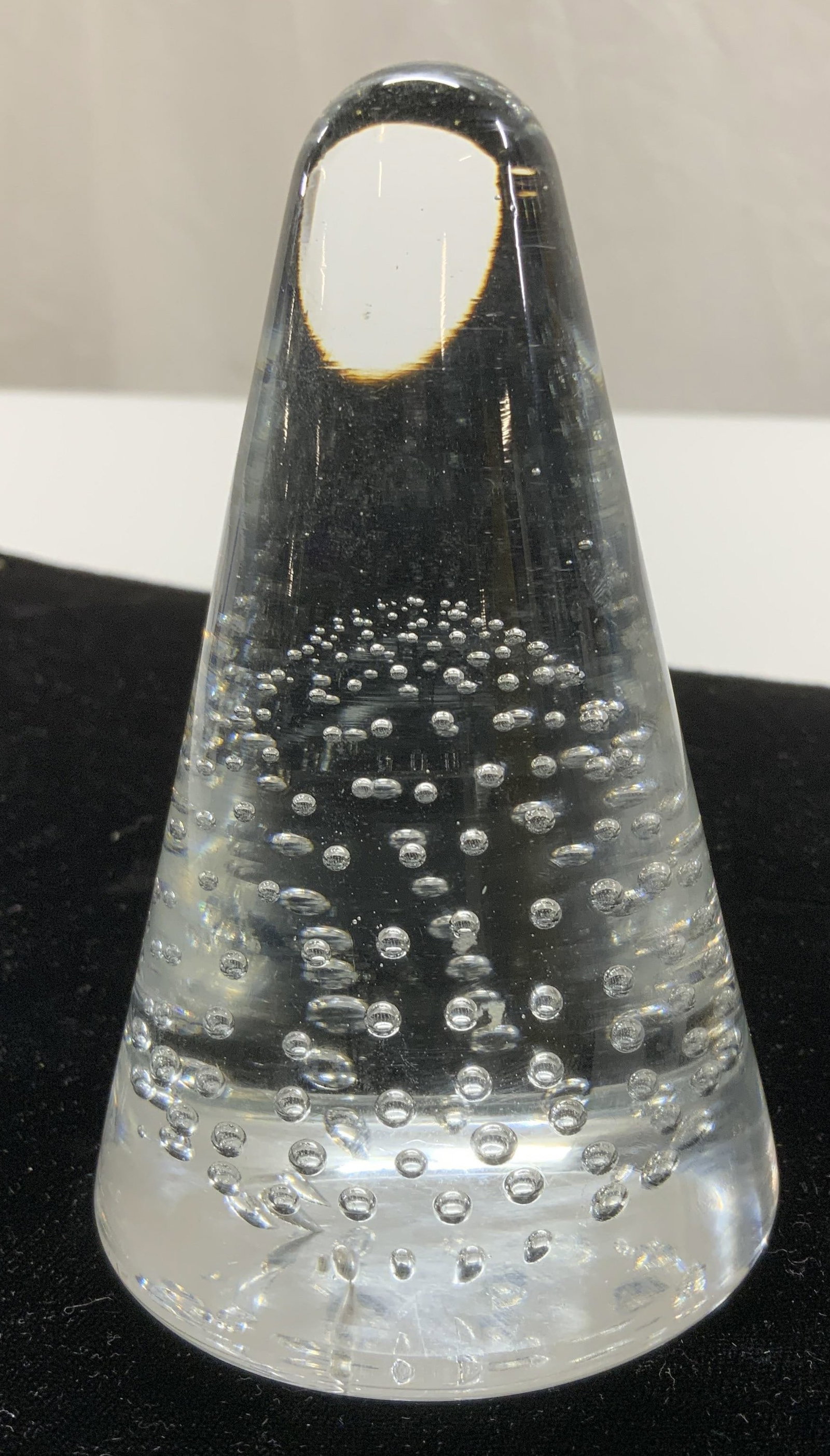 Controlled Bubble Glass Triangle Paperweight (1 of 6)