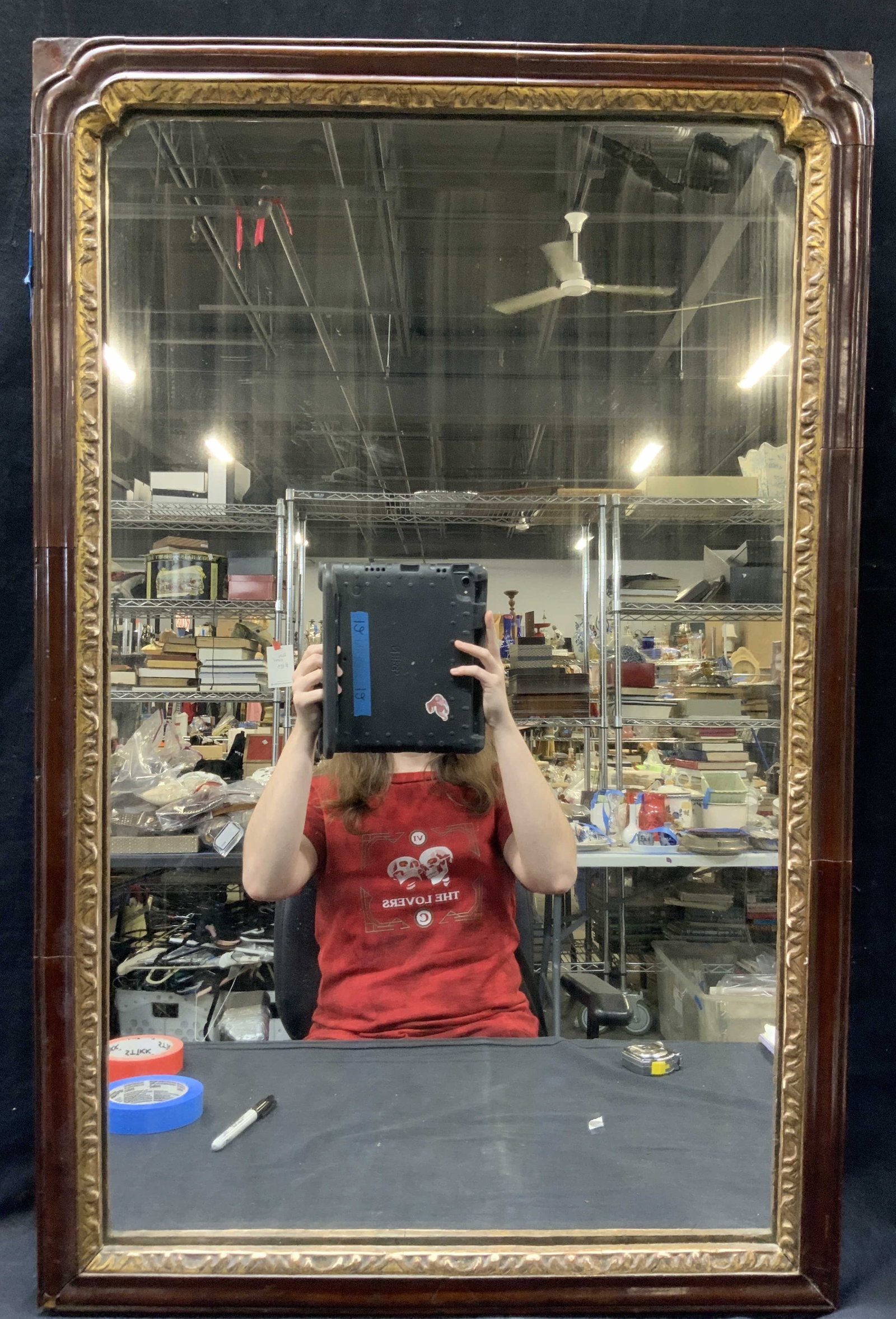 Vtg Solid Wood & Gilt Wall Mirror (1 of 7)
