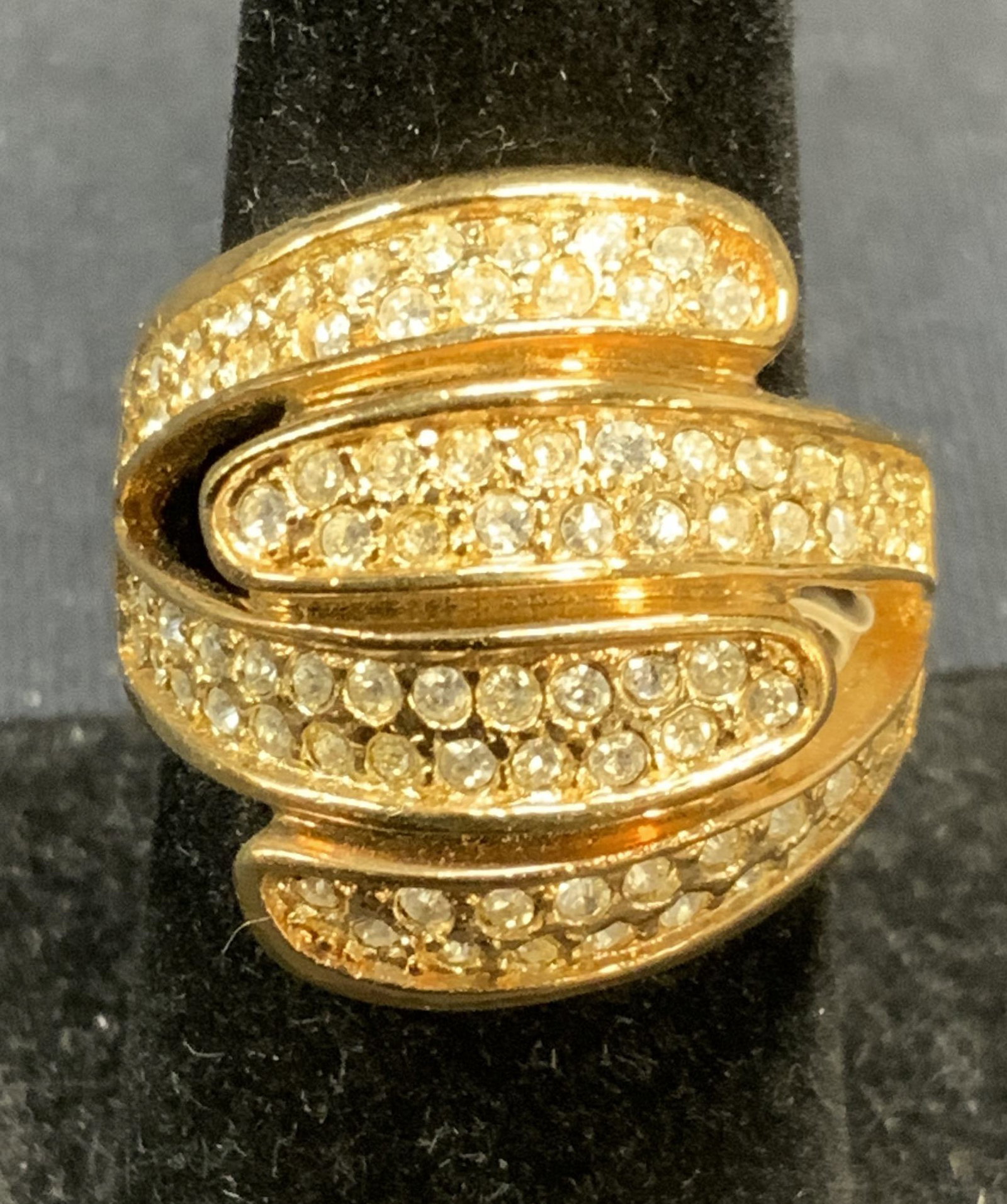Gold Plated Crystal Cocktail Ring (1 of 6)
