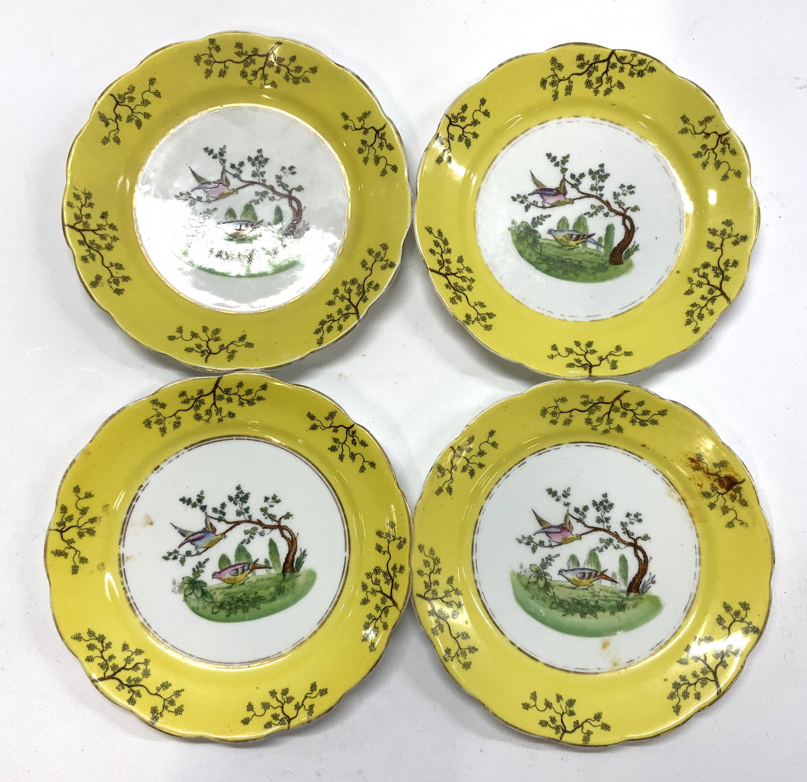 Set 4 Pheasant Motif Painted Porcelain Plates (1 of 6)