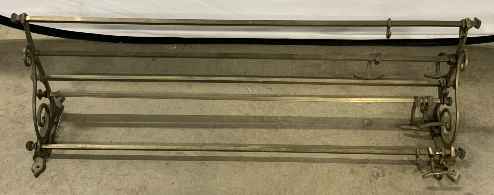 Vintage Scroll Accent Brass Wall Shelf (1 of 10)