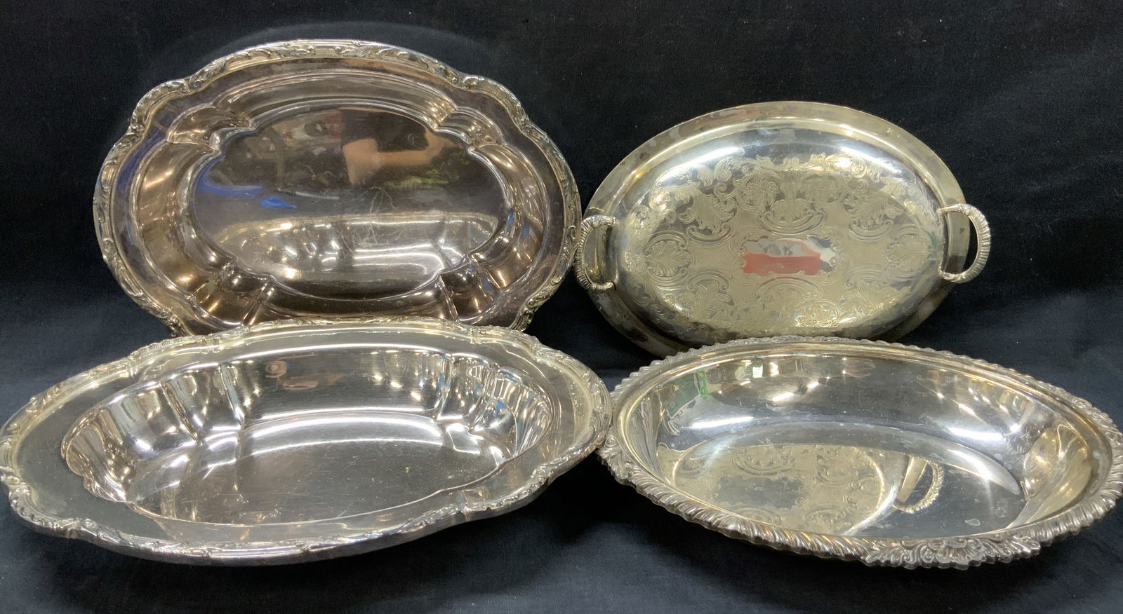 Lot 3 Vtg Gorham Silver Plate Serving Ware (1 of 8)