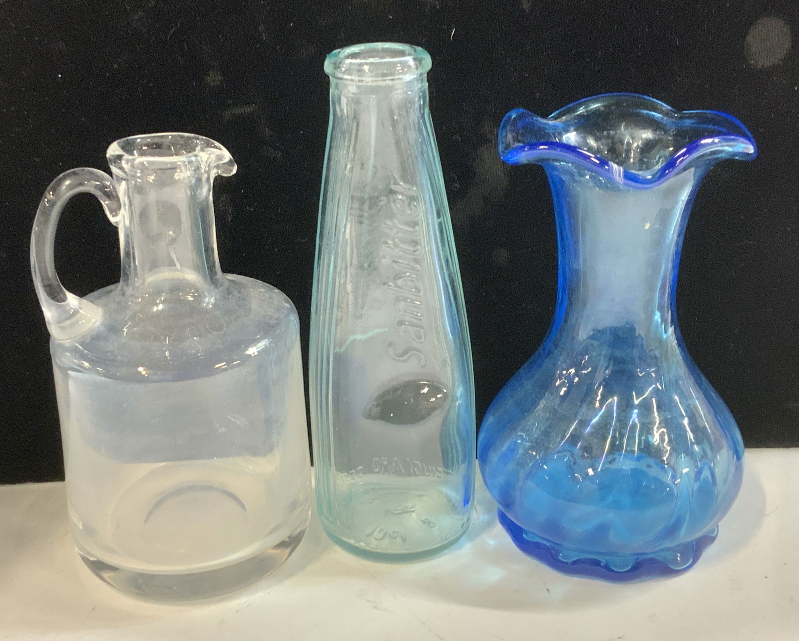 Lot 3 Glass Tableware , Sanbittier Bottle (1 of 7)