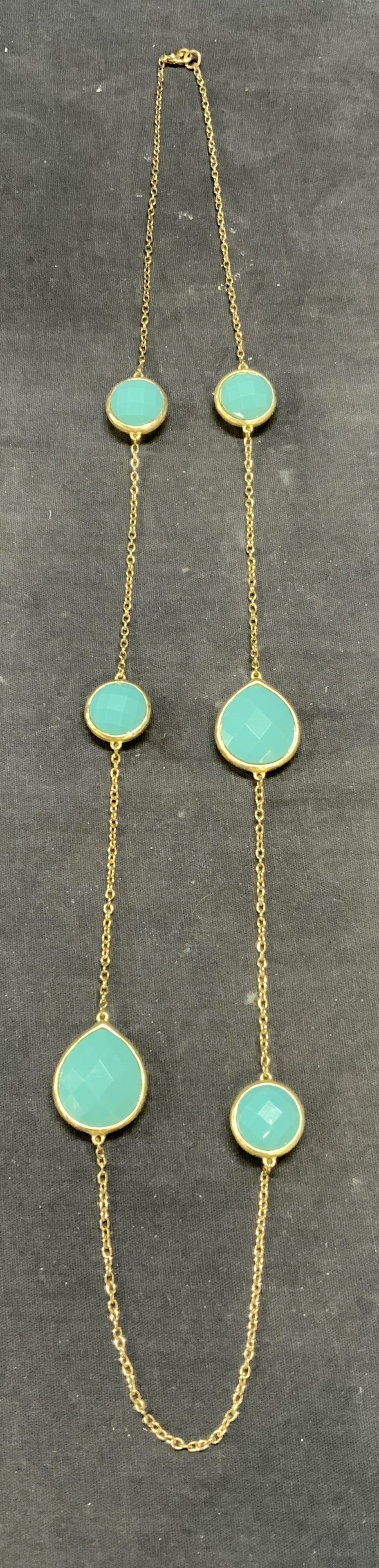 Gold Tone Turquoise Style Necklace (1 of 6)
