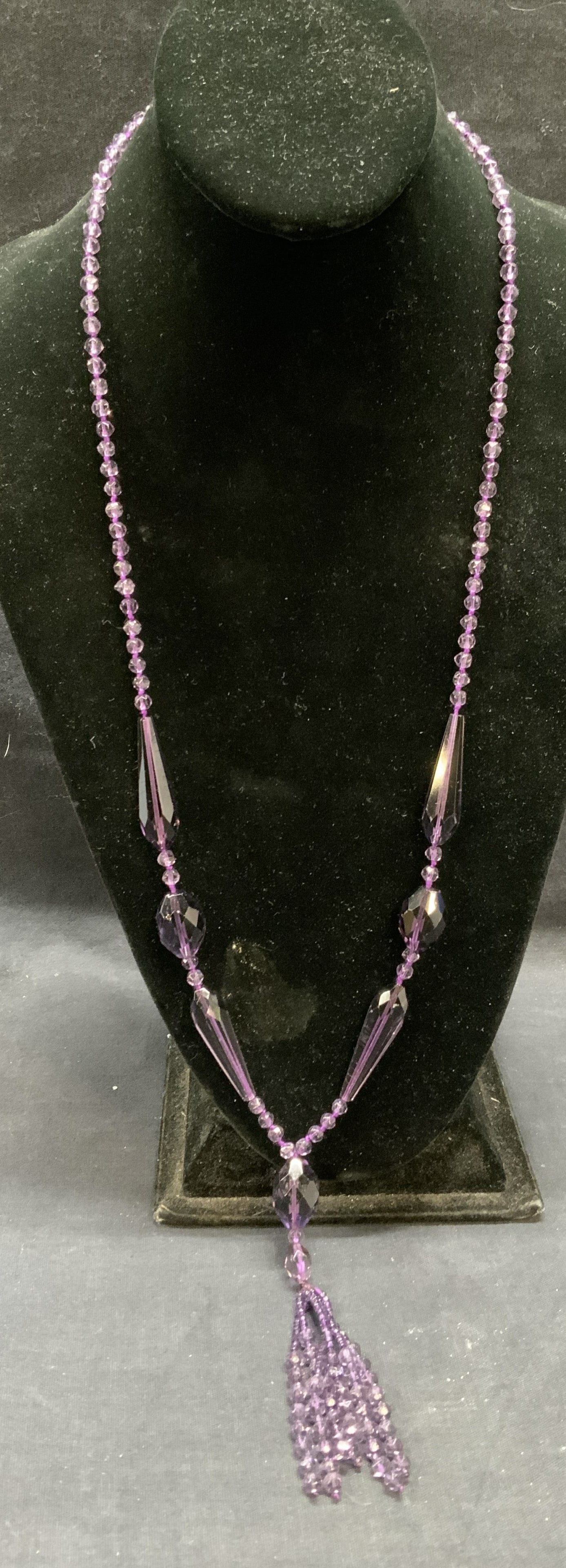 Vintage Purple Crystal Pendant Necklace (1 of 6)
