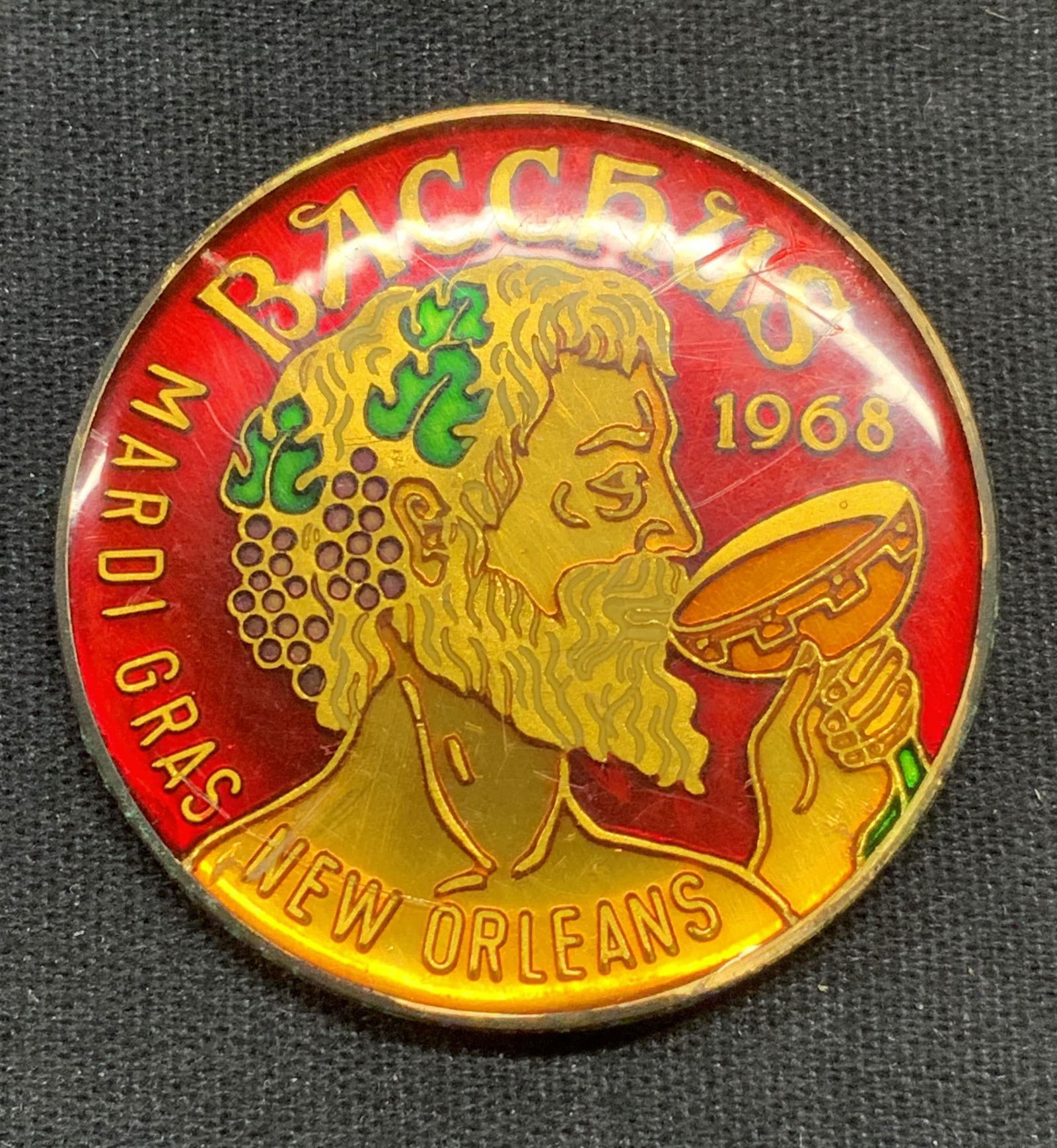 1968 Bacchus Mardi Gras Enamel Token (1 of 6)