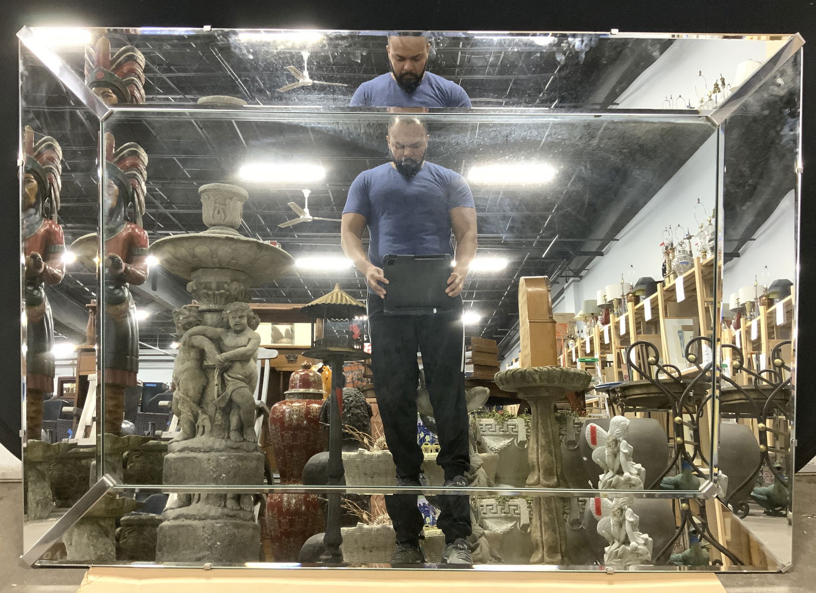 XL Art Deco Wall Mirror Wall Decor 59in (1 of 6)