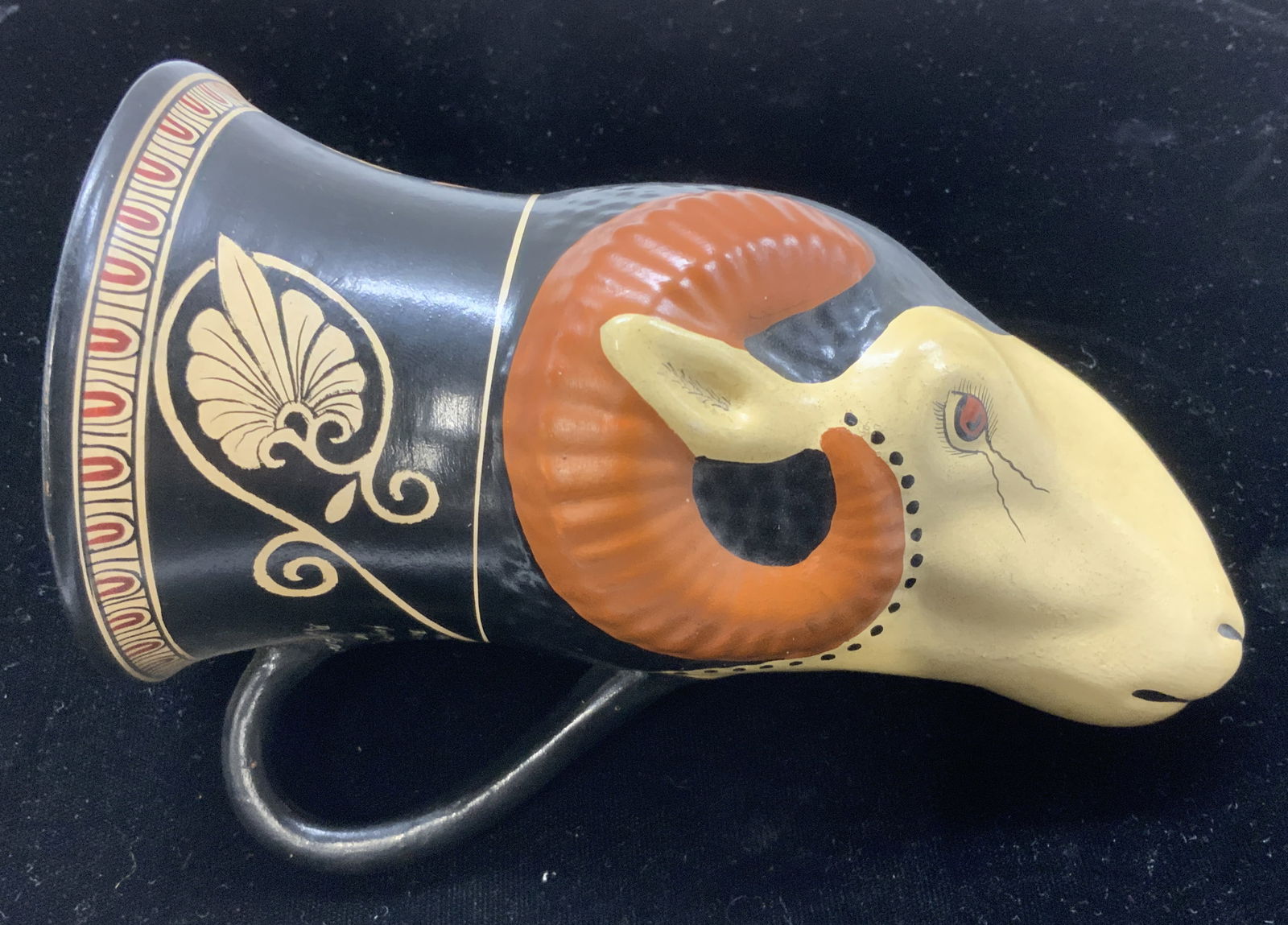 Hand Painted Pottery Ram Vessel, Greece (1 of 7)