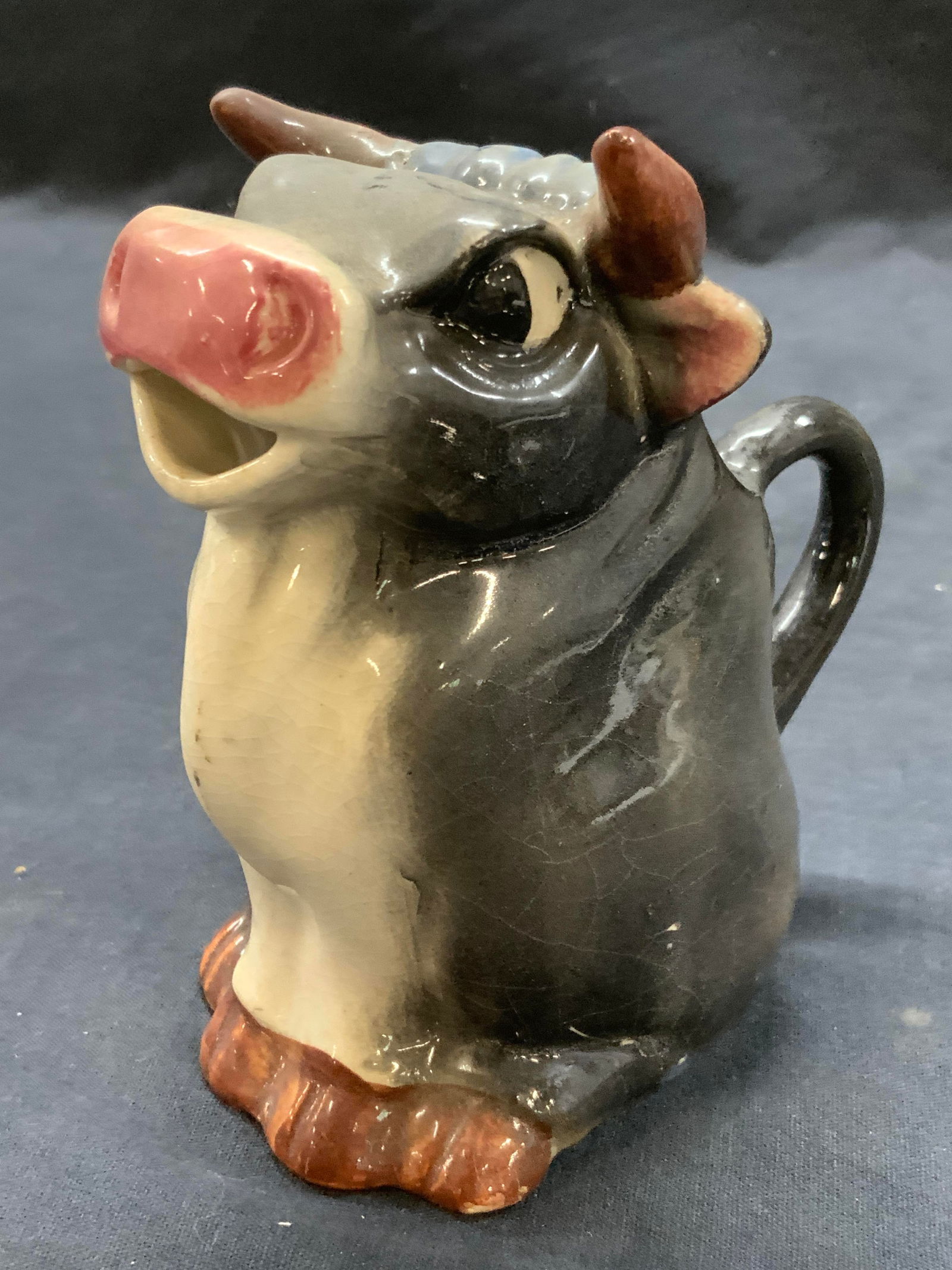 Vtg Ceramic Bull Pitcher, Japan (1 of 8)