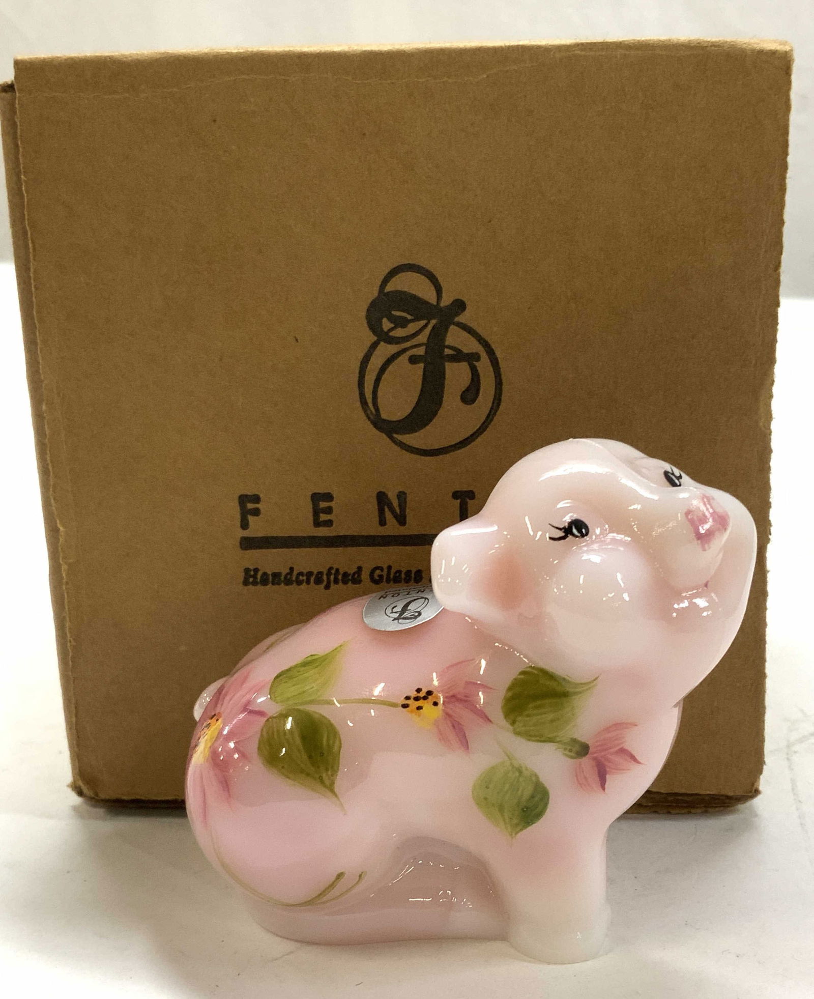 FENTON Hand Crafted Glass Pig Figural, NIB (1 of 6)