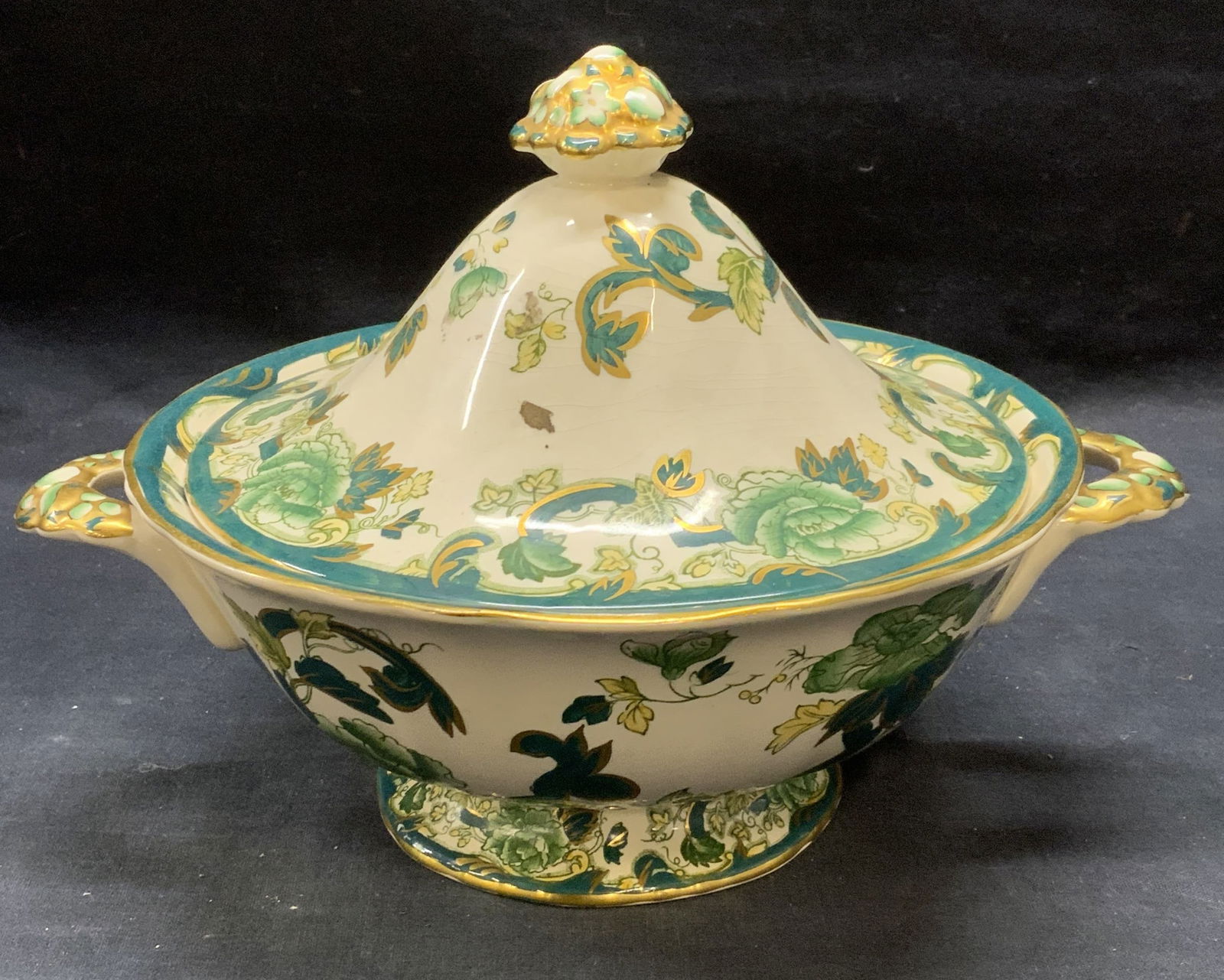 Vintage Masons Ironstone Chartreuse Tureen England (1 of 6)