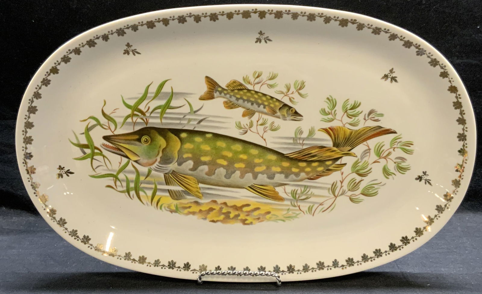 Signed Vintage Porcelain Fish Oval Platter (1 of 7)