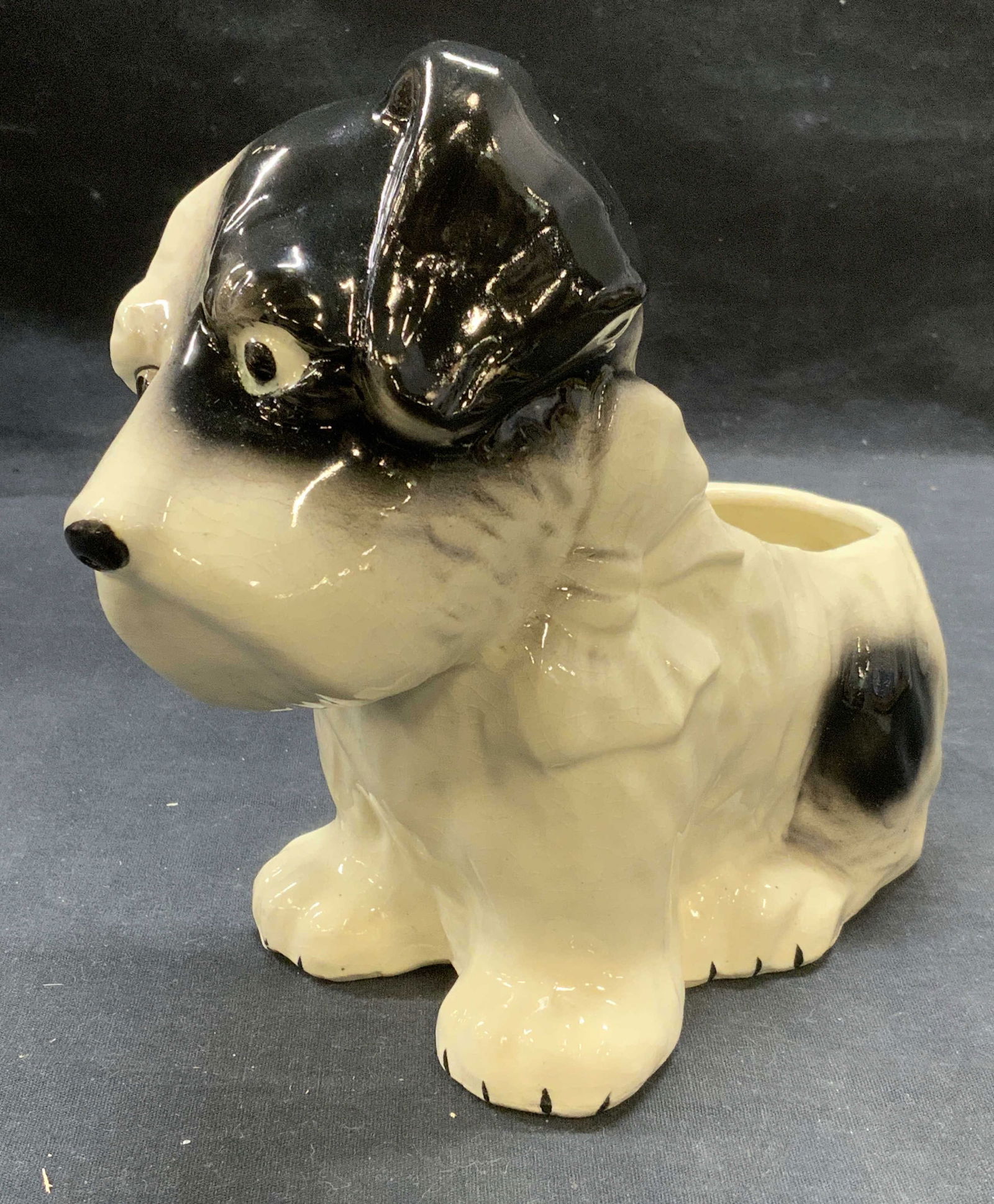 Vintage Hallmarked Ceramic Dog Planter, Japan (1 of 6)