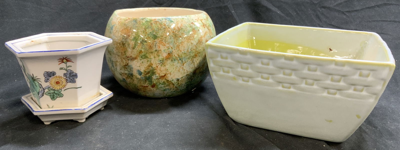 Lot 3 Assorted Vtg Porcelain Planters Vessels (1 of 9)