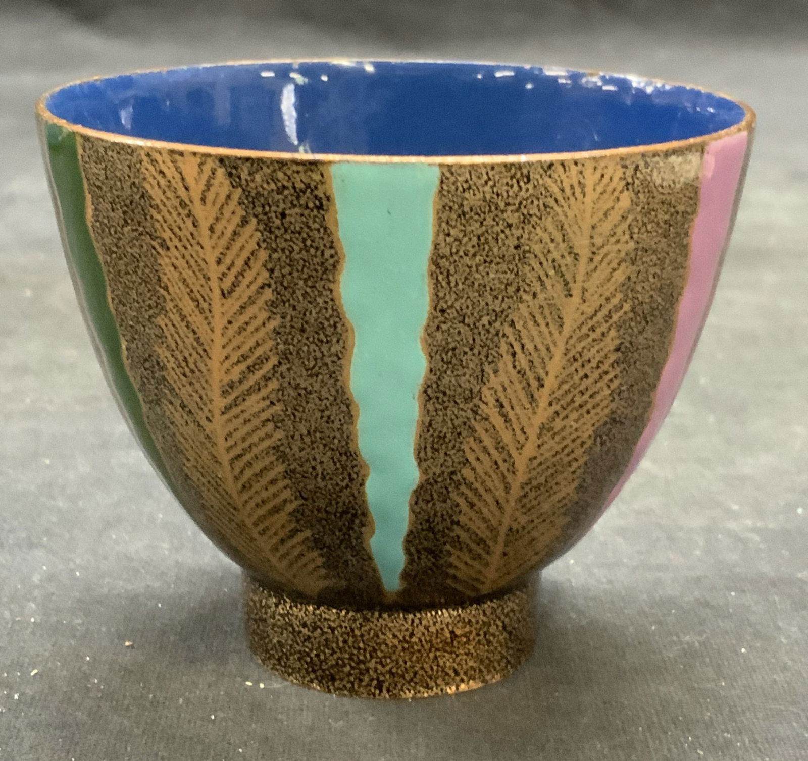 Vtg Signed Enameled Metal Bowl (1 of 6)