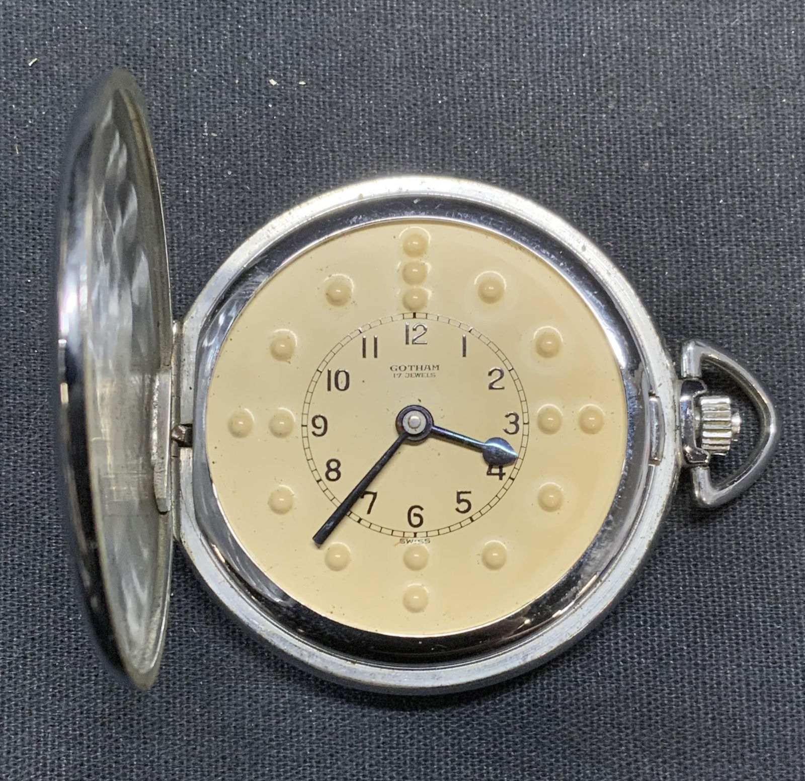 Vintage Gotham Watch Co Silver Tn Pocket Watch (1 of 6)