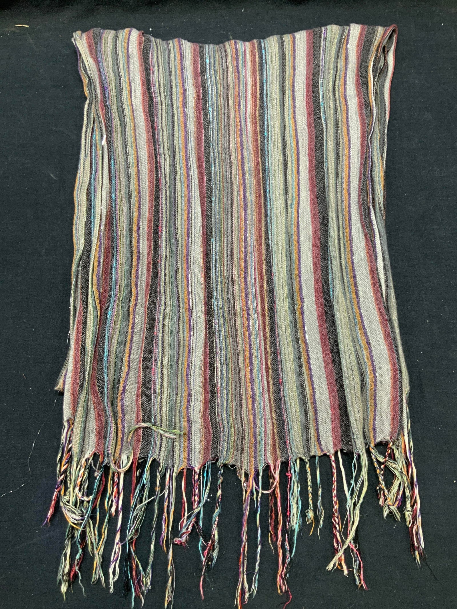 Fringe Cotton Blend Multi Colored Scarf (1 of 7)