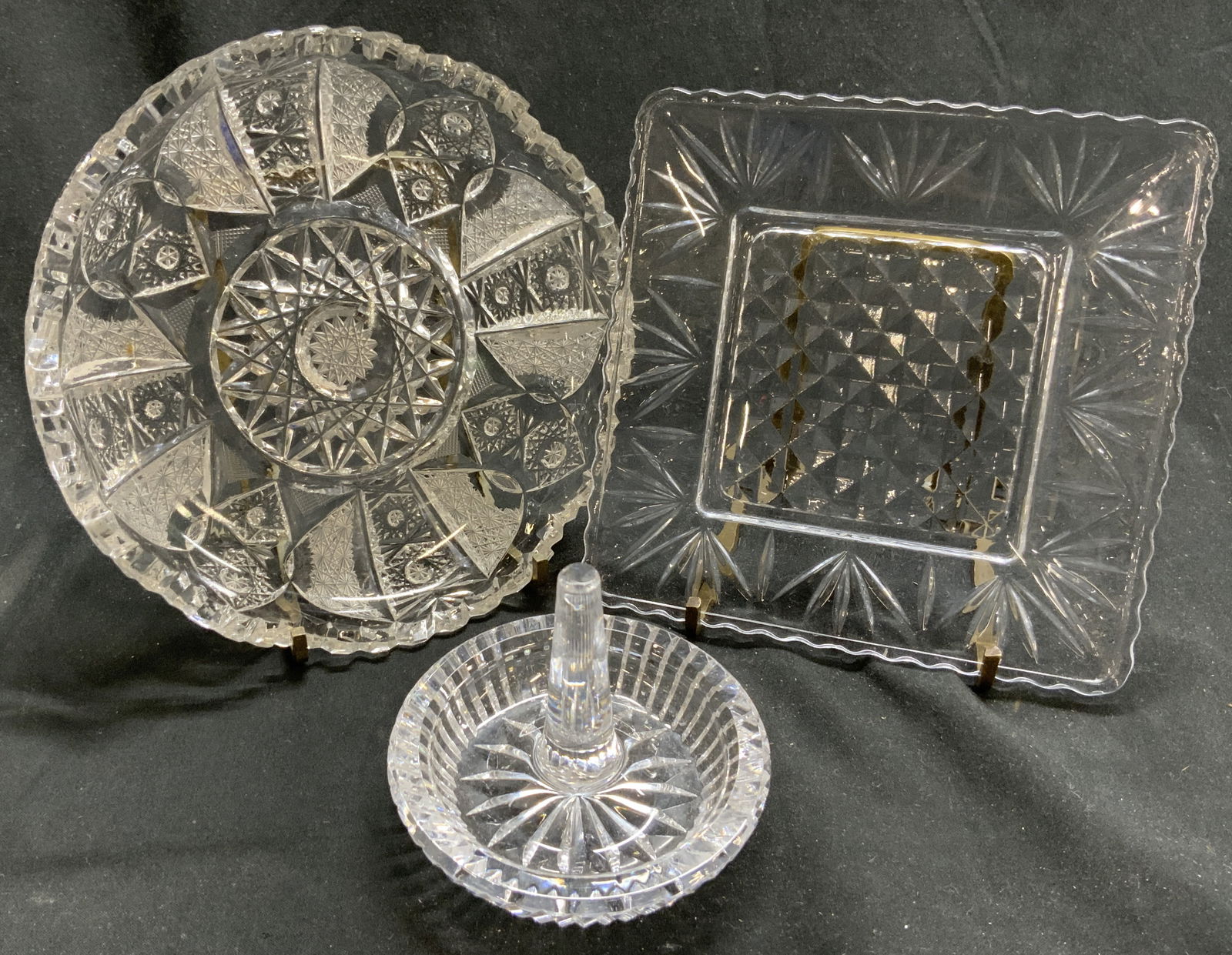 Lot 3 Assorted Crystal & Glass Tabletop (1 of 6)
