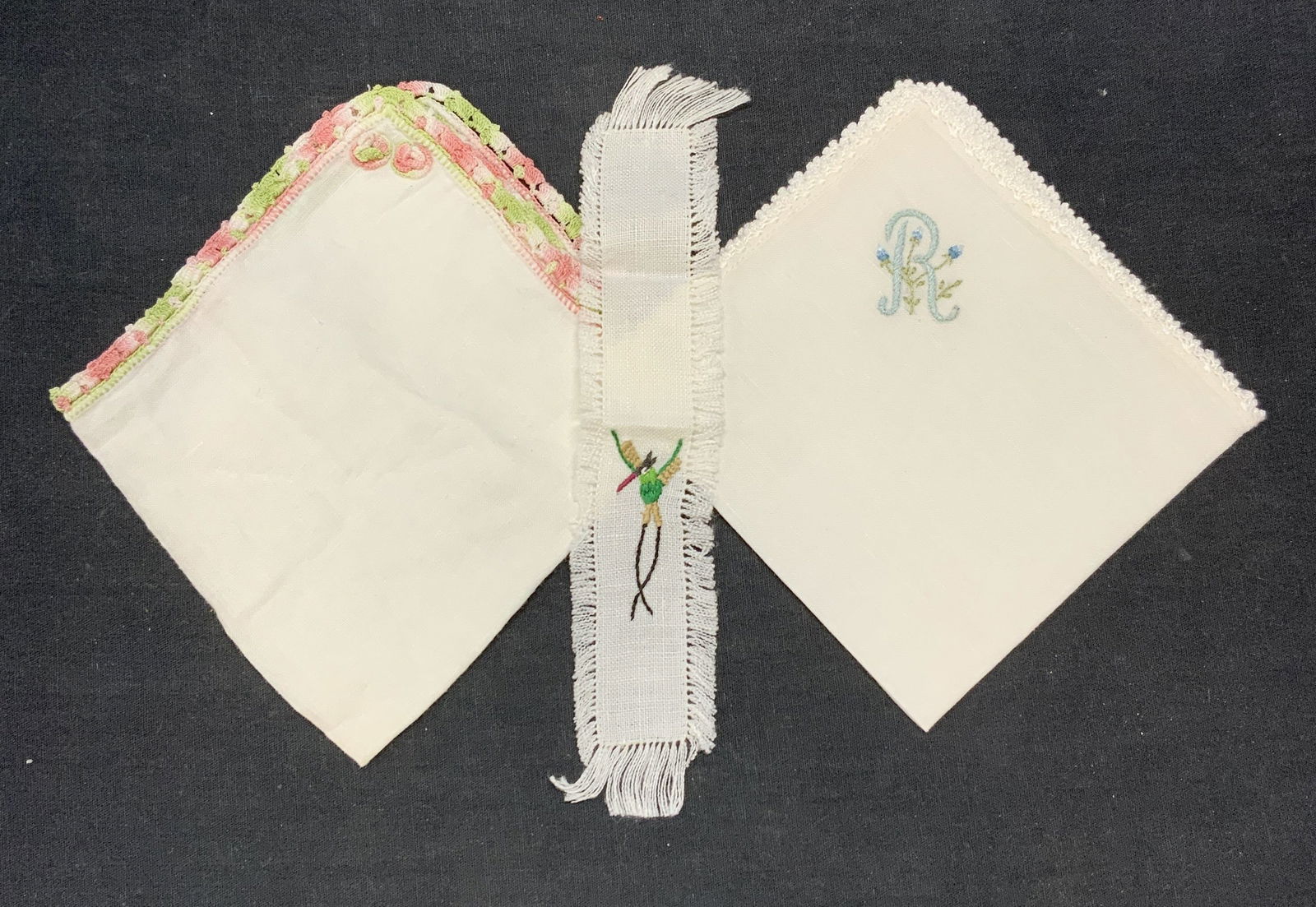 Lot 3 Vintage Cotton Handkerchief & Textile (1 of 6)