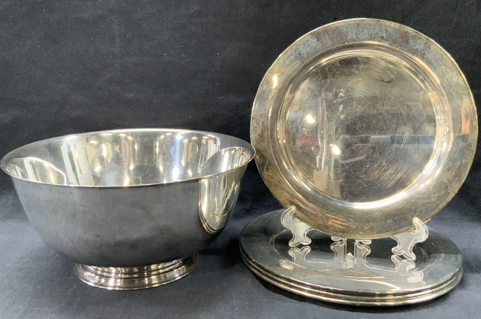 Lot 5 Oneida Silver Plate Bowl & Dishes (1 of 7)