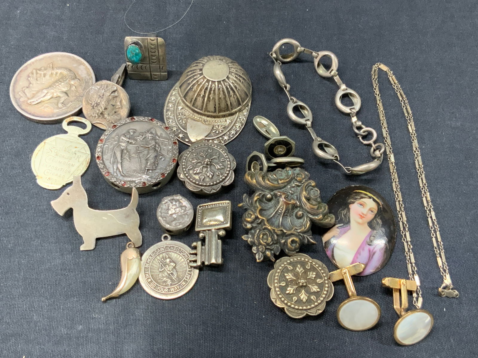 Large Lot 18 Sterling Silver & 14K Gold Jewelry (1 of 18)