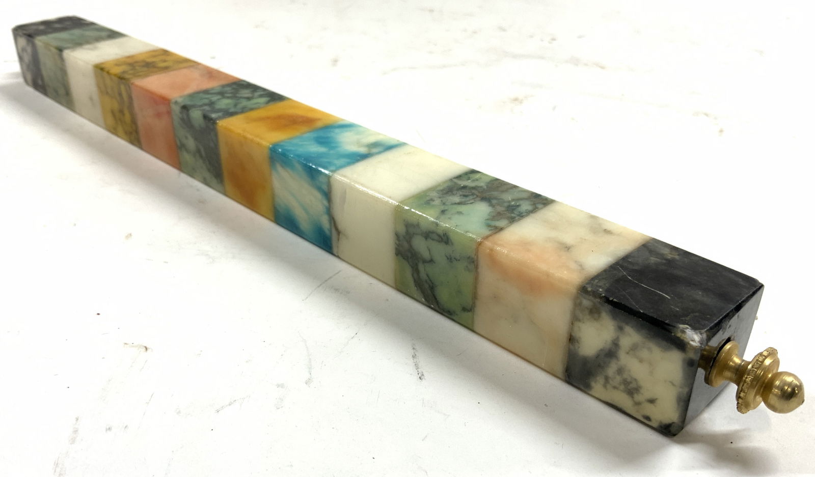 Italian Grand Tour Style Marble Paperweight Ruler (1 of 7)