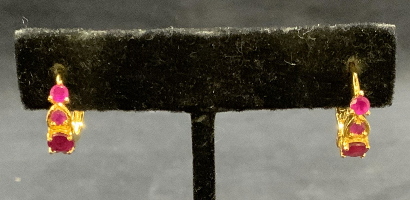 Gold Plated Pink Topaz Hoop Earrings (1 of 6)