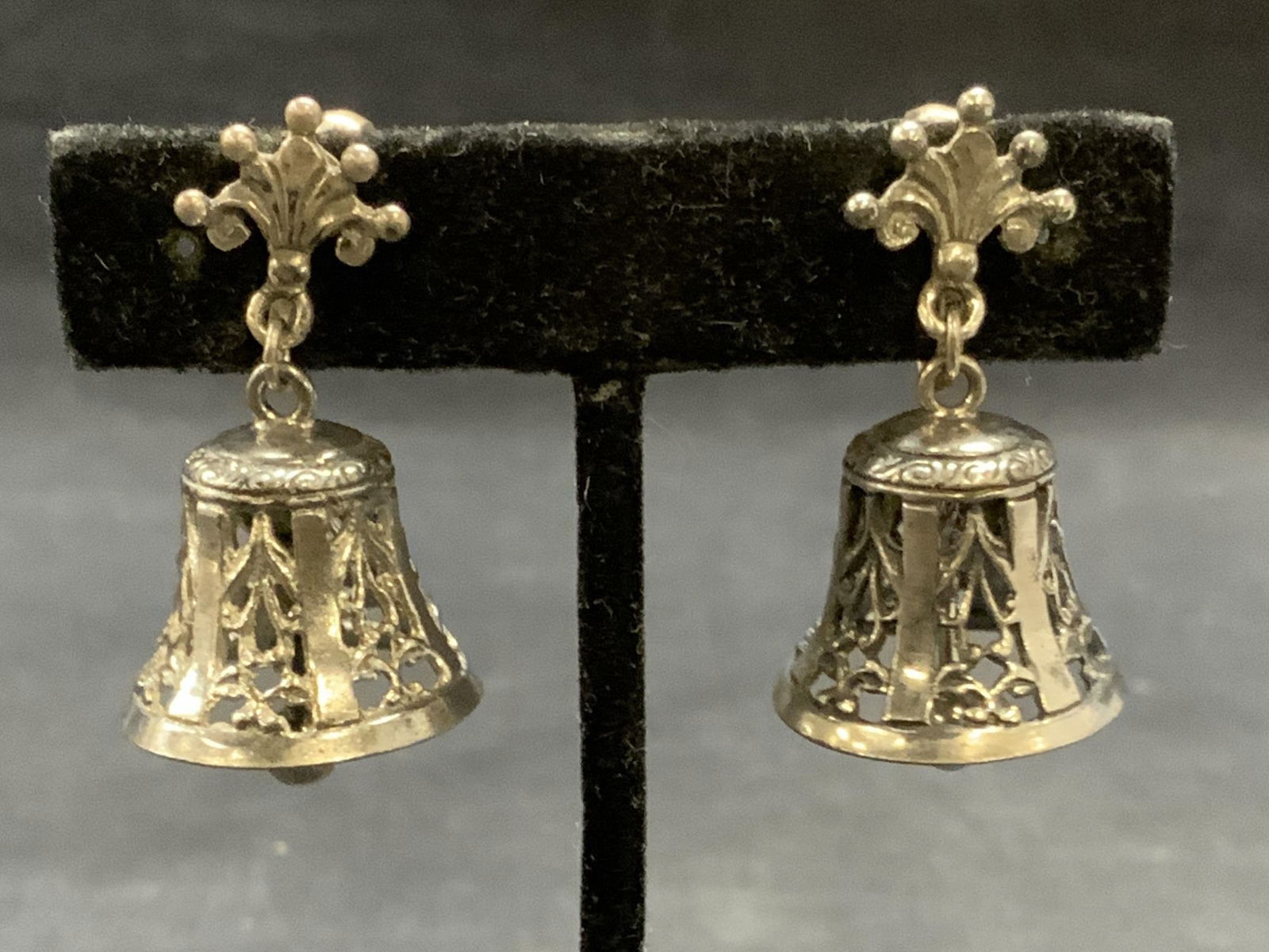 Vintage Cini Sterling Silver Bell Earrings (1 of 6)