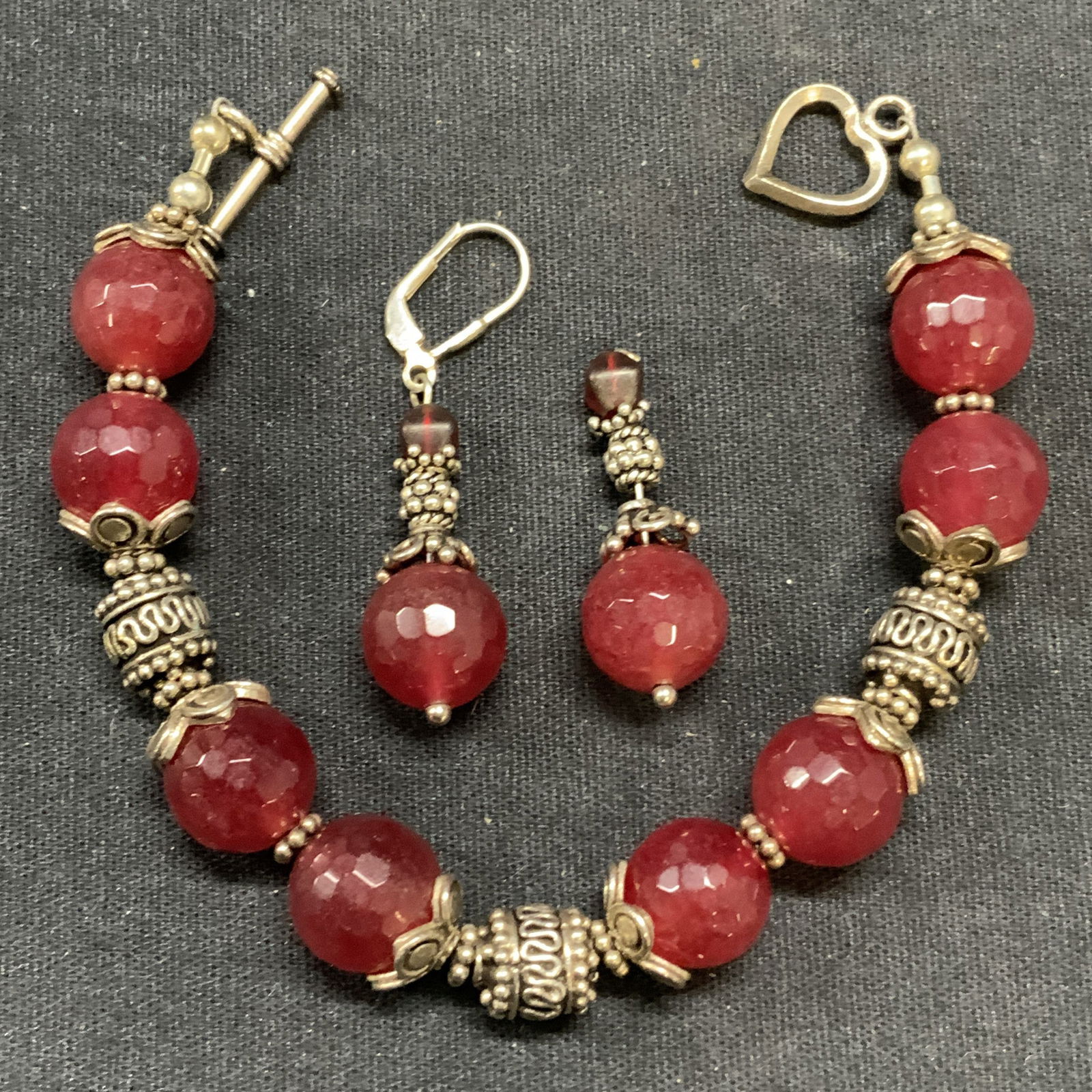 Lot 2 Sterling Silver Pink Gem Bracelet + (1 of 6)