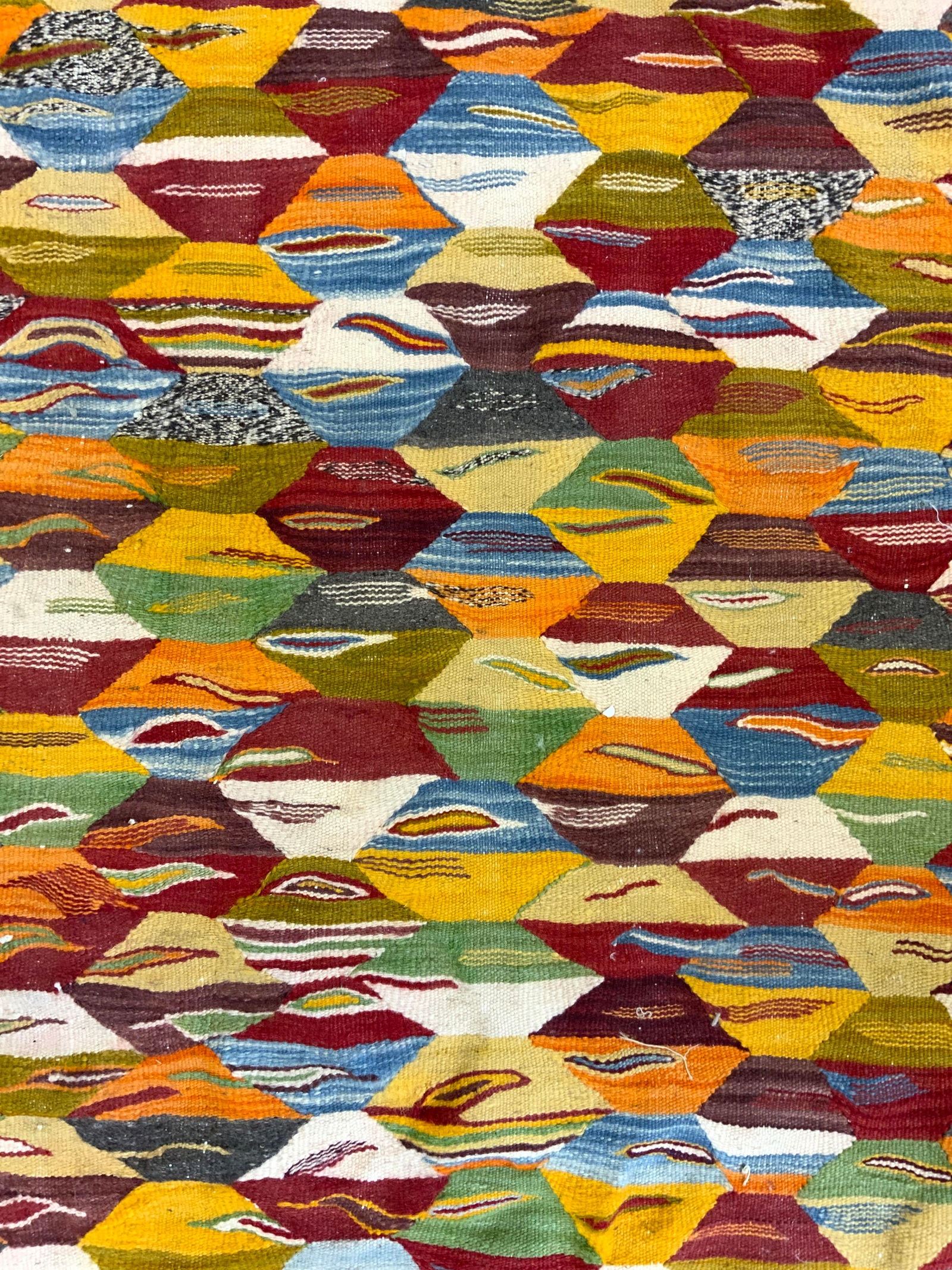 Vntg Handwoven Moroccan Flatweave Wool Rug (1 of 7)