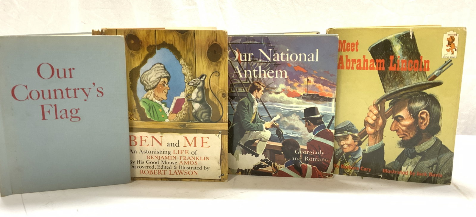 Americana. Vtg Illustrated Bks , Lincoln, Franklin: Vintage Illustrated book celebrating American history, BOOKS for elementary school and middle school reading . Our Countrys Flag , Follet Publ. c. 1963. OUR NATIONAL ANTHEM , Follet Publish. c. 1963. 