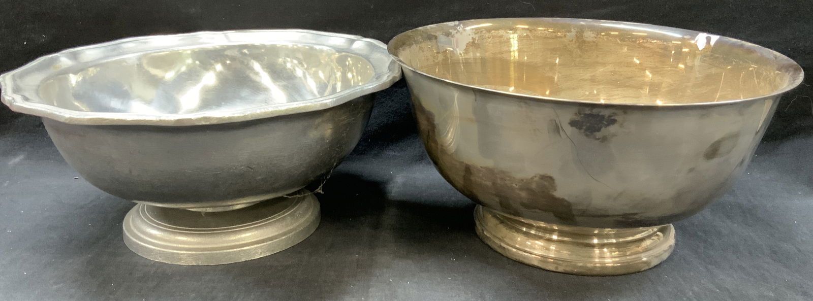 Lot 2 Silver Plate & Pewter Bowls (1 of 9)