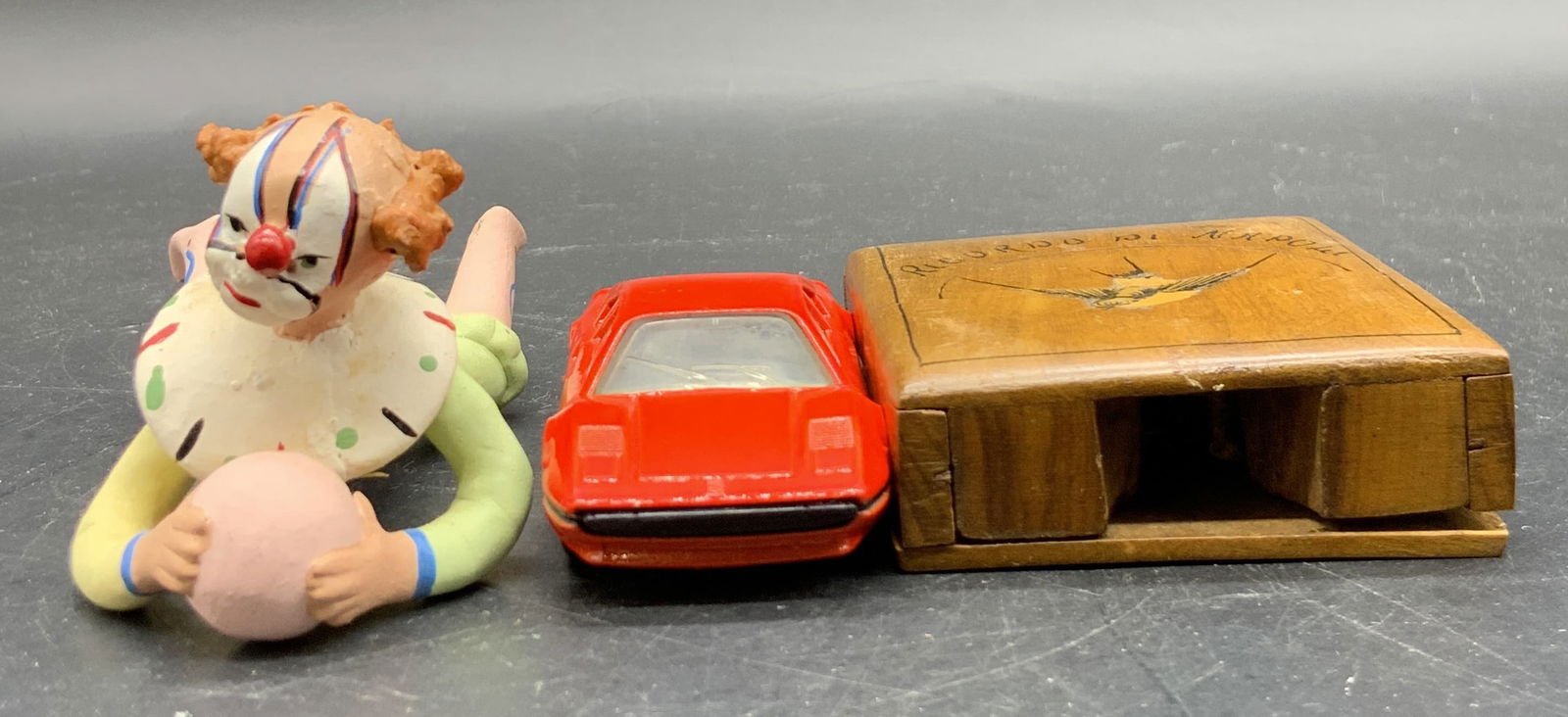 3 Tabletop Accessories, Clown Figural, Toy Car + (1 of 8)