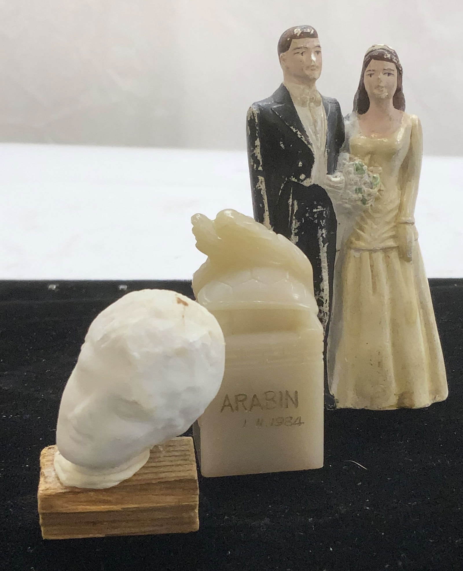 Lot 3 Vtg Cake Topper, Stone Wax Sealer, more (1 of 8)