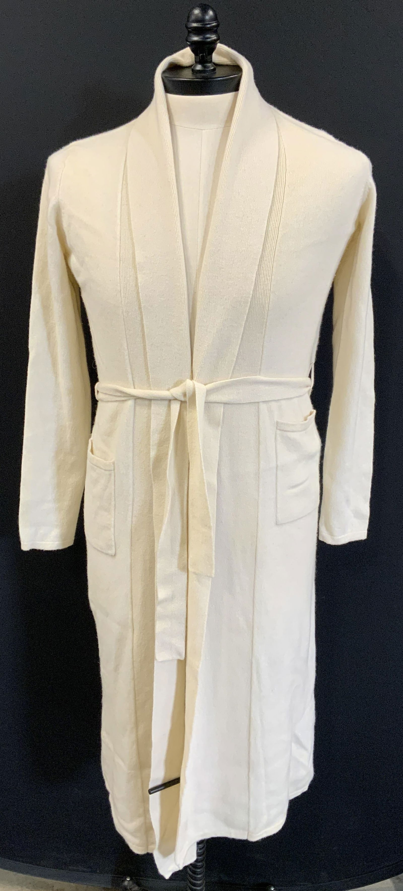 Evelyn White Cashmere Belted Cardigan Jacket NWOT (1 of 10)