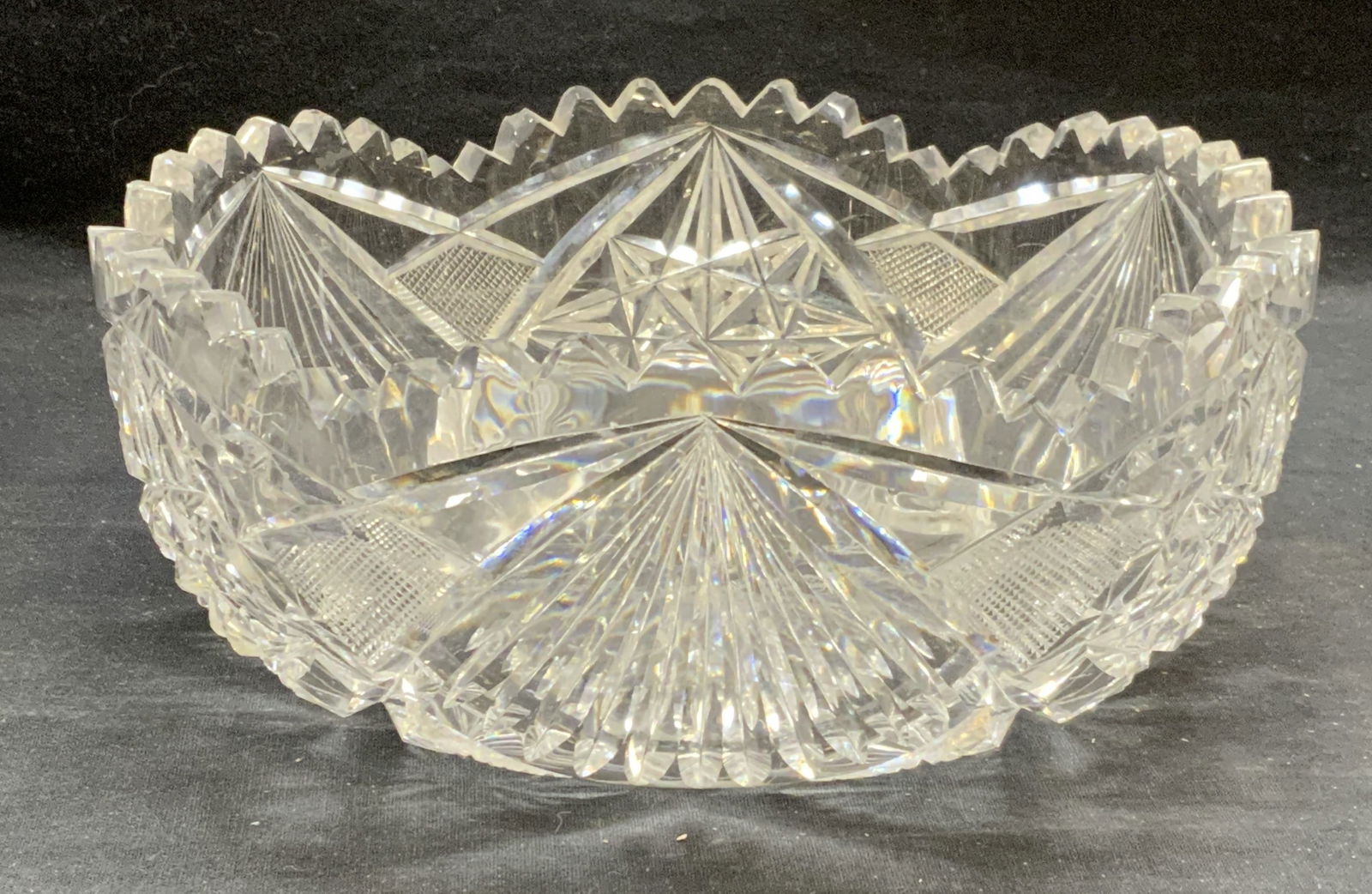 Vintage Sawtooth Cut Crystal Bowl (1 of 6)