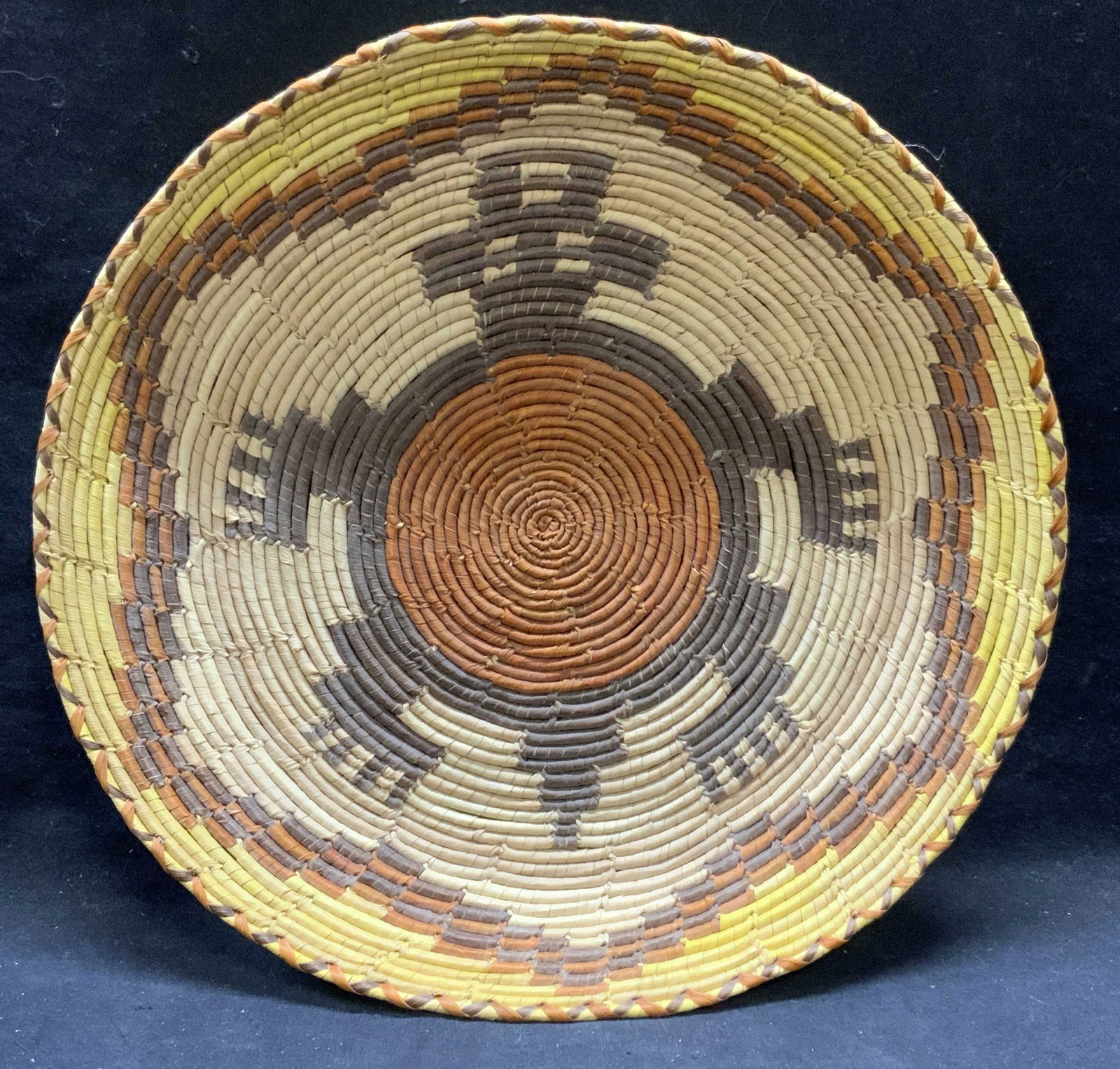 Vintage Woven Geometric Turtle Basket Dish (1 of 6)