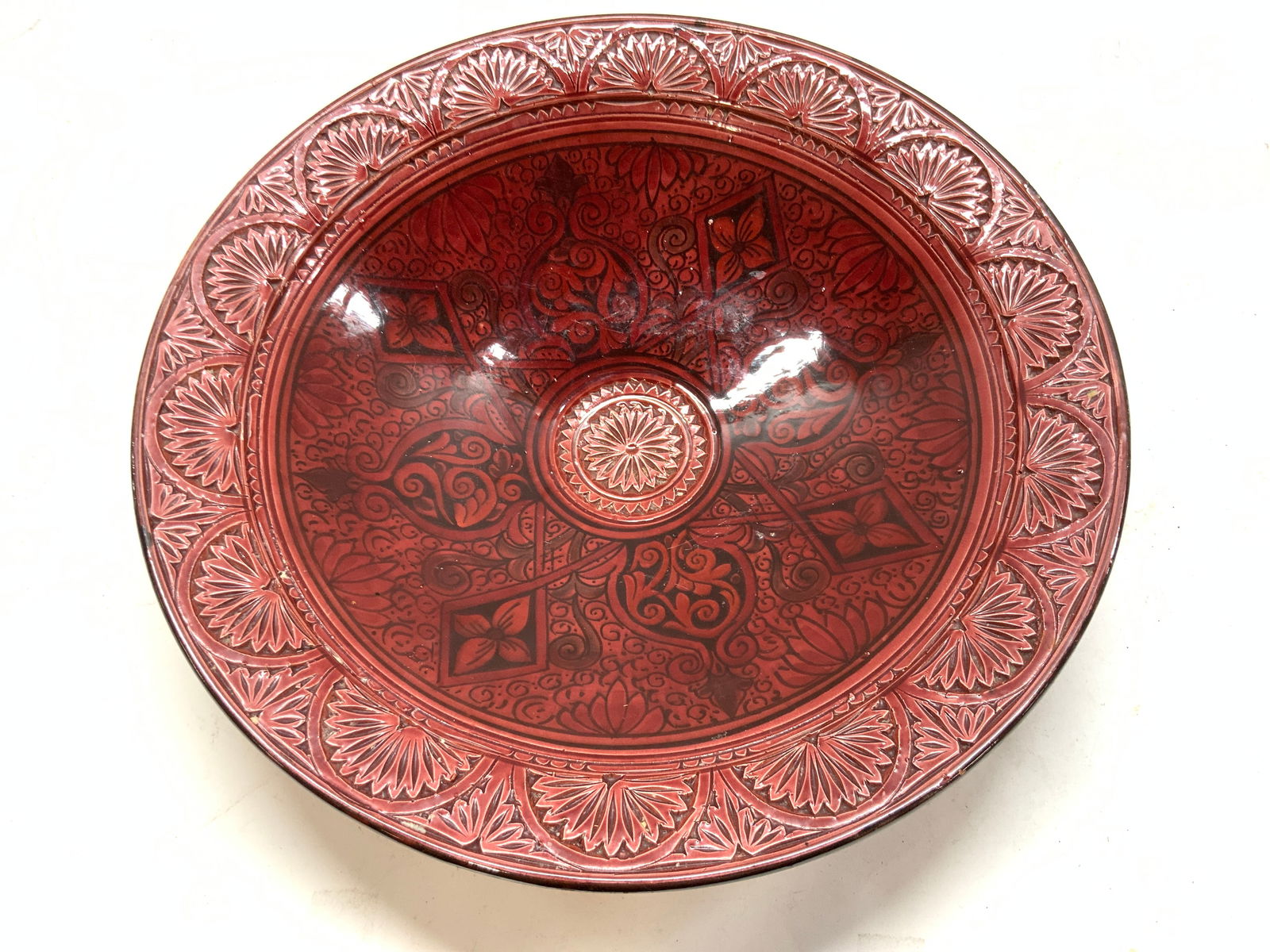 Moroccan Ceramic Centerpiece Bowl, 17.5 in. (1 of 7)