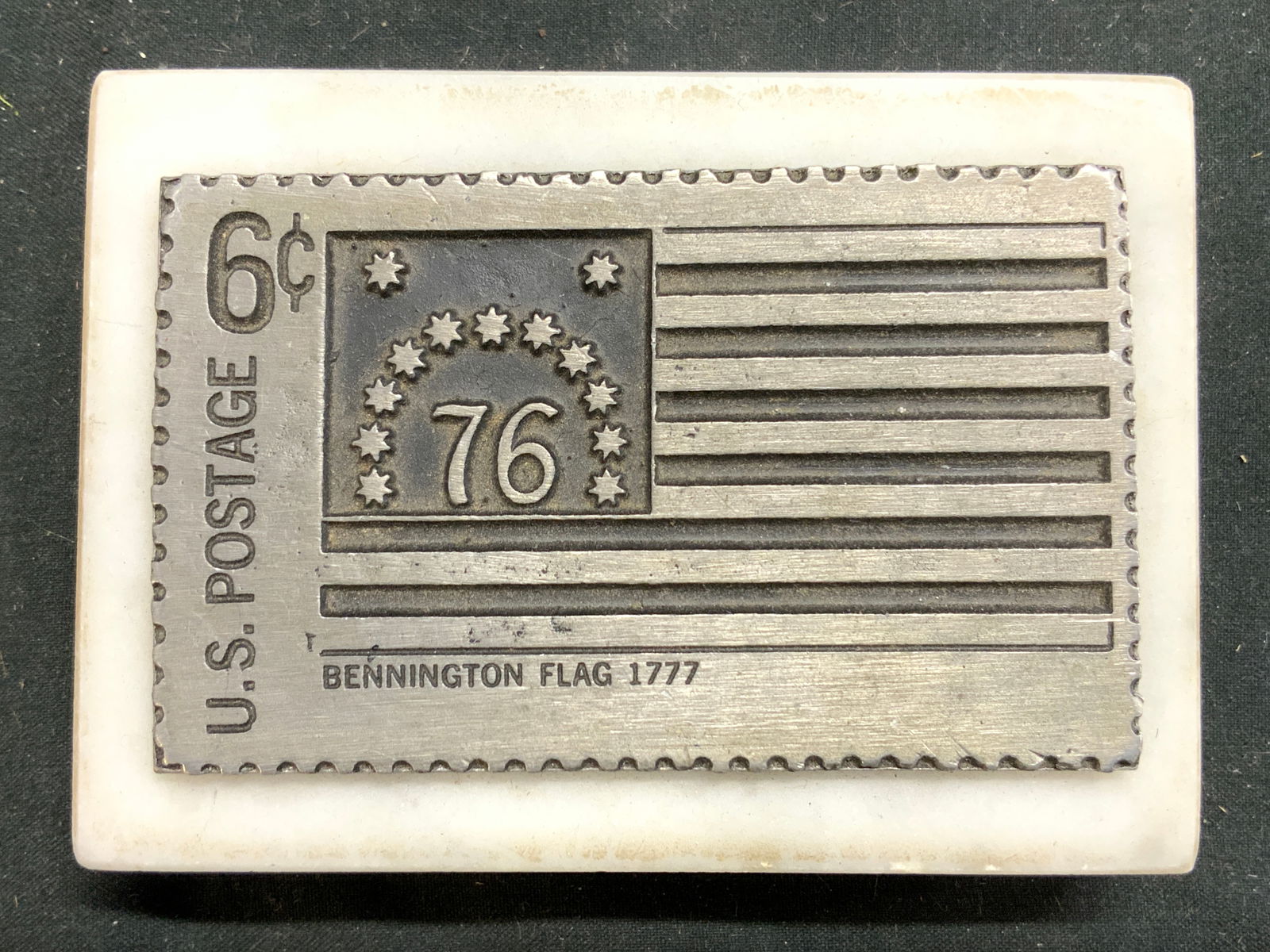 Marble & Metal Bennington Flag Paperweight (1 of 6)