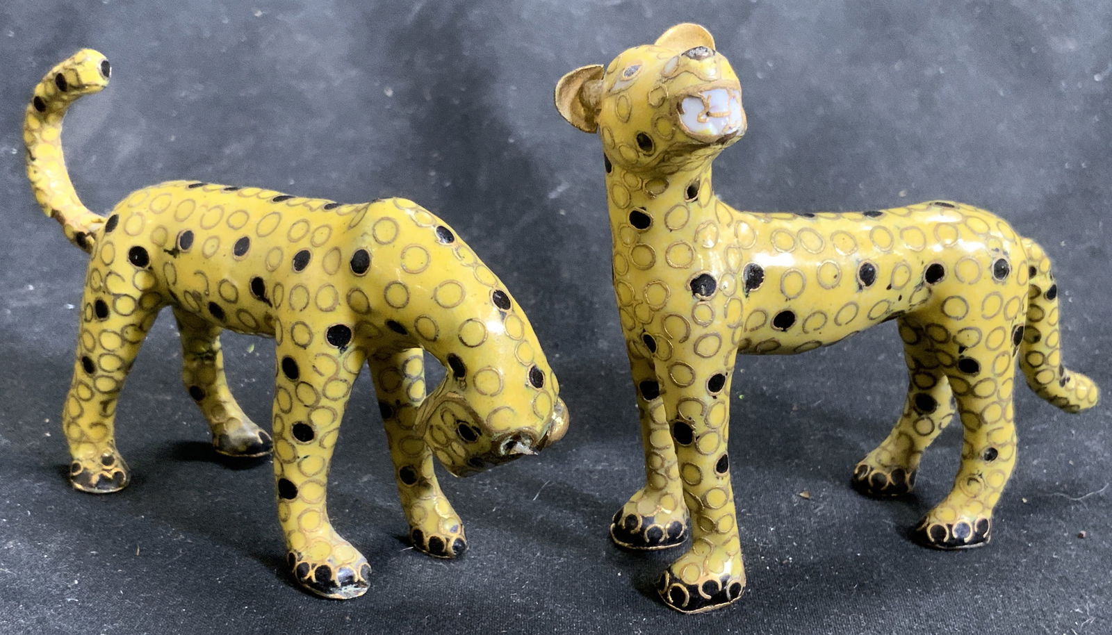 Lot 2 Asian Enamel Cloisonne Cheetah Figurals (1 of 7)