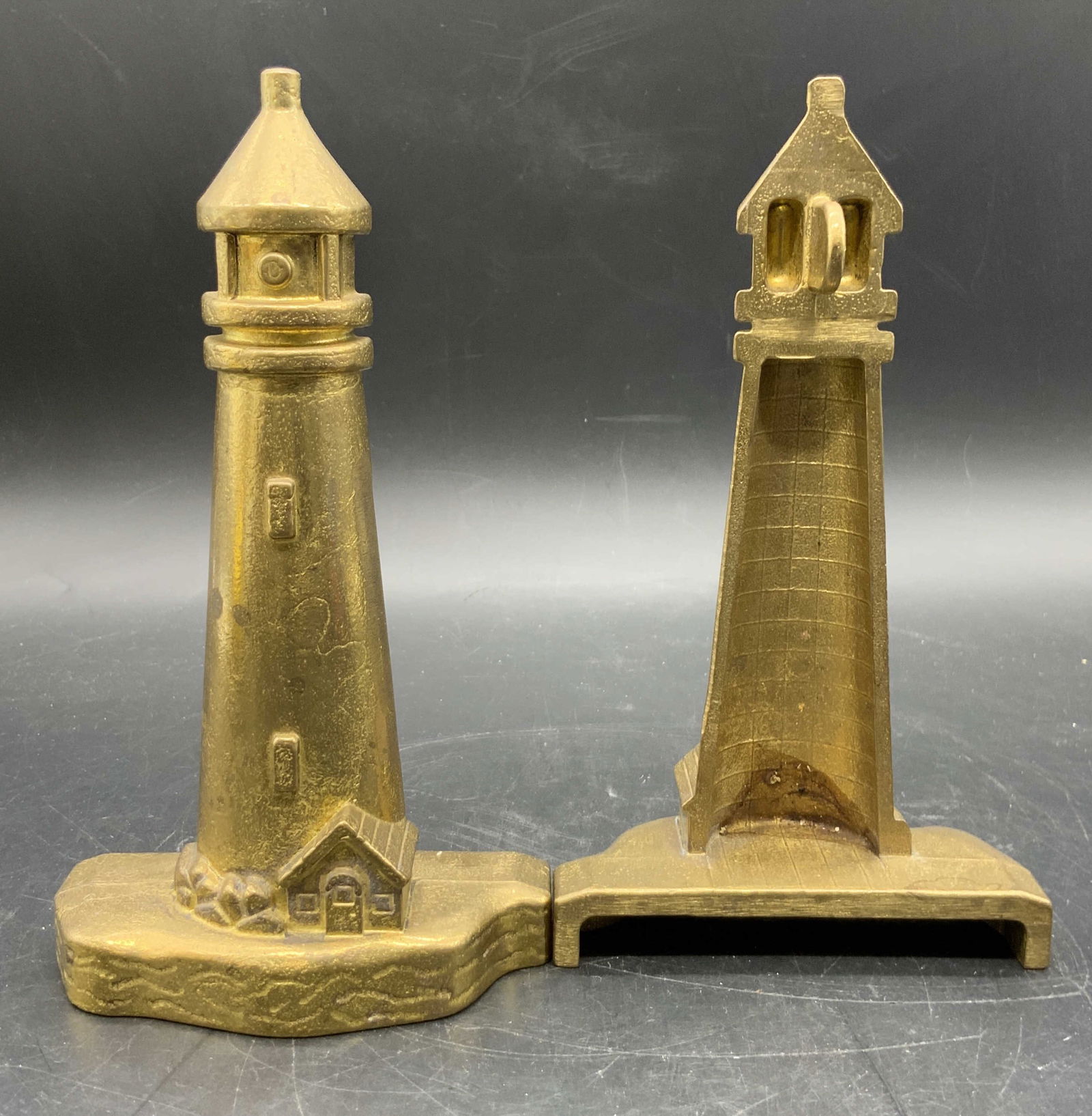 Pair Vintage Brass Lighthouse Bookends (1 of 8)