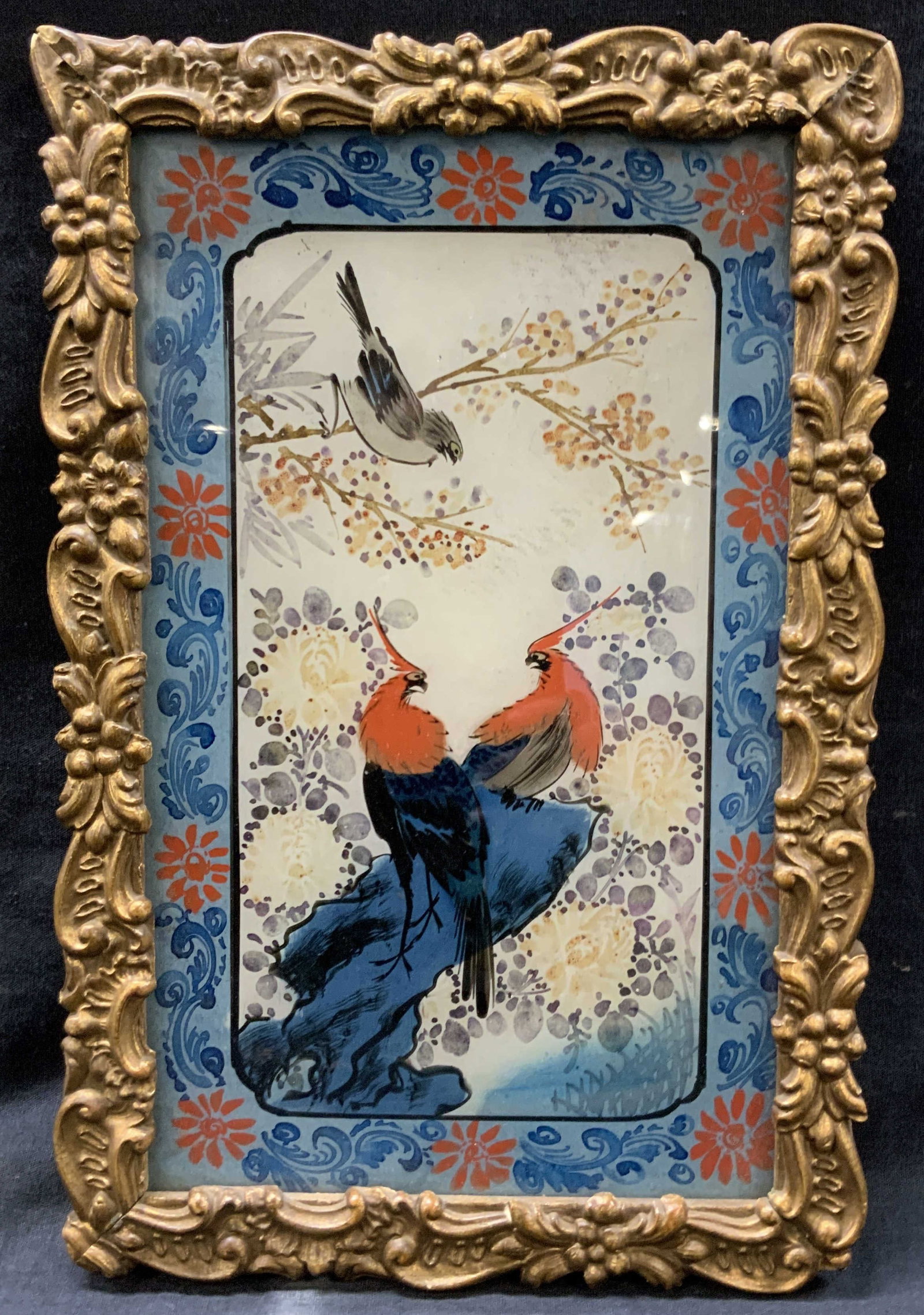 Vtg Reverse Asian Painting On Glass (1 of 8)