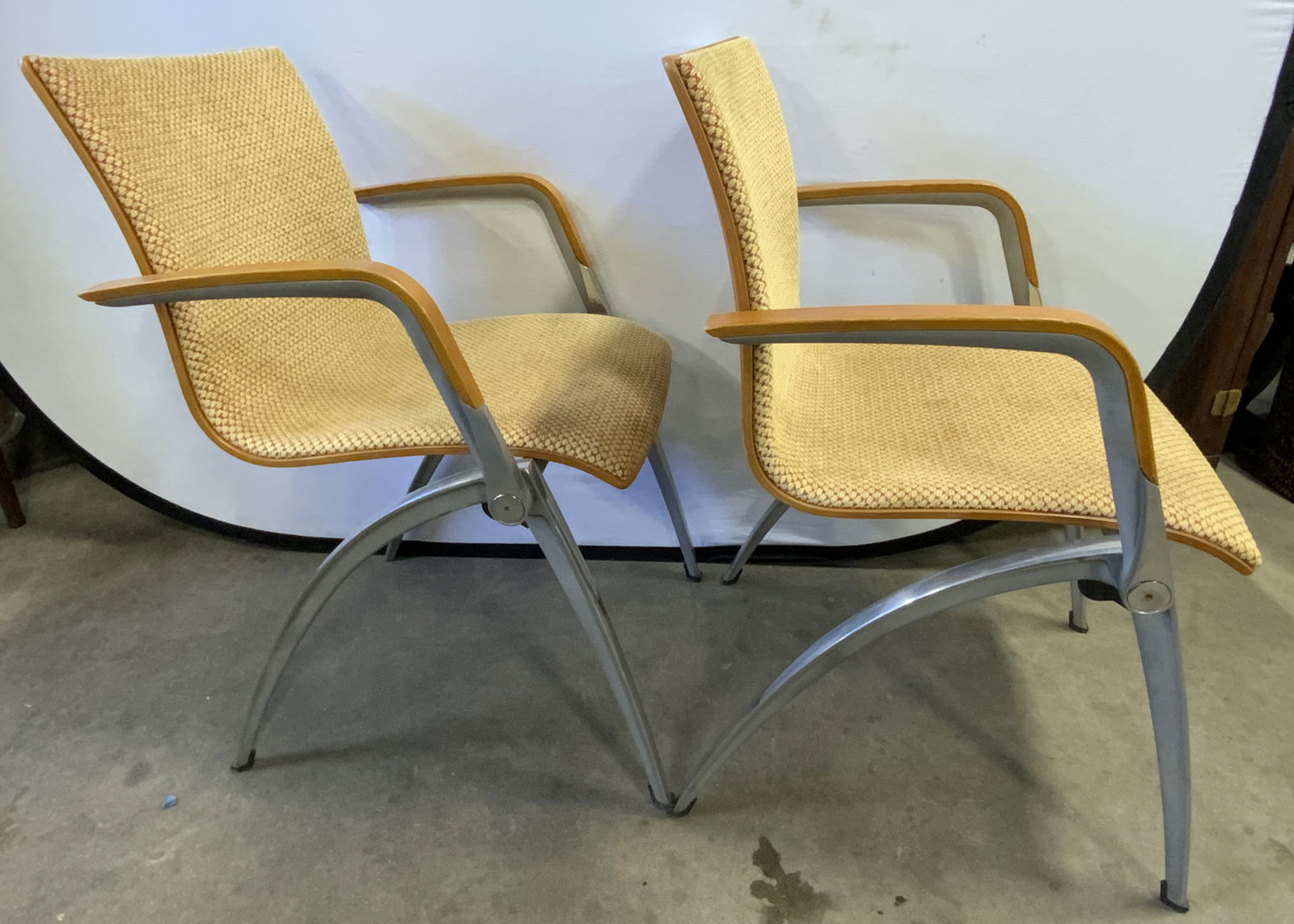 Pair DAVIS WOLFGANG MEZGER Wood Stacking Chairs (1 of 14)
